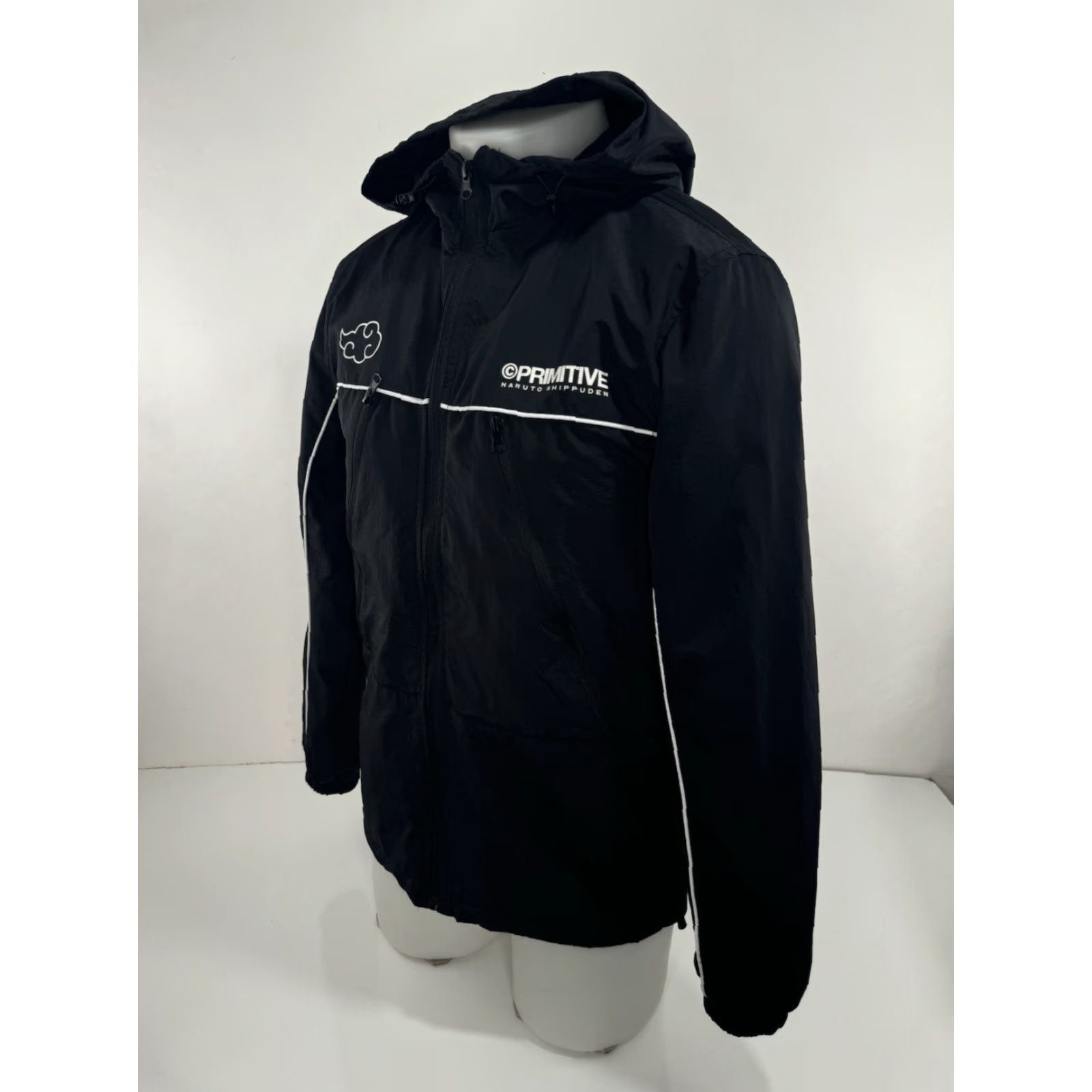 Primitive NARUTO SHIPPUDEN / PRIMITIVE Hooded Mens S Jacket EXCELLENT Windbreaker Black nylon Zip-Front Shirt? Size US S / EU 44-46 / 1 - 3 Thumbnail