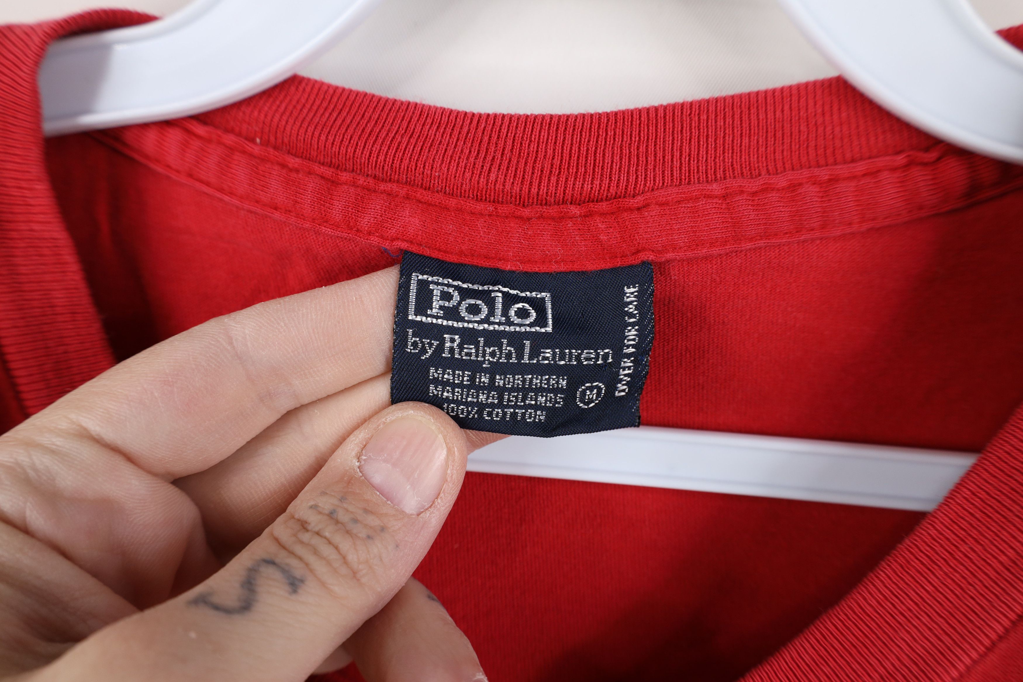Ralph Lauren Vintage 90s Ralph Lauren Pocket T-Shirt Red Cotton USA Size US M / EU 48-50 / 2 - 7 Thumbnail