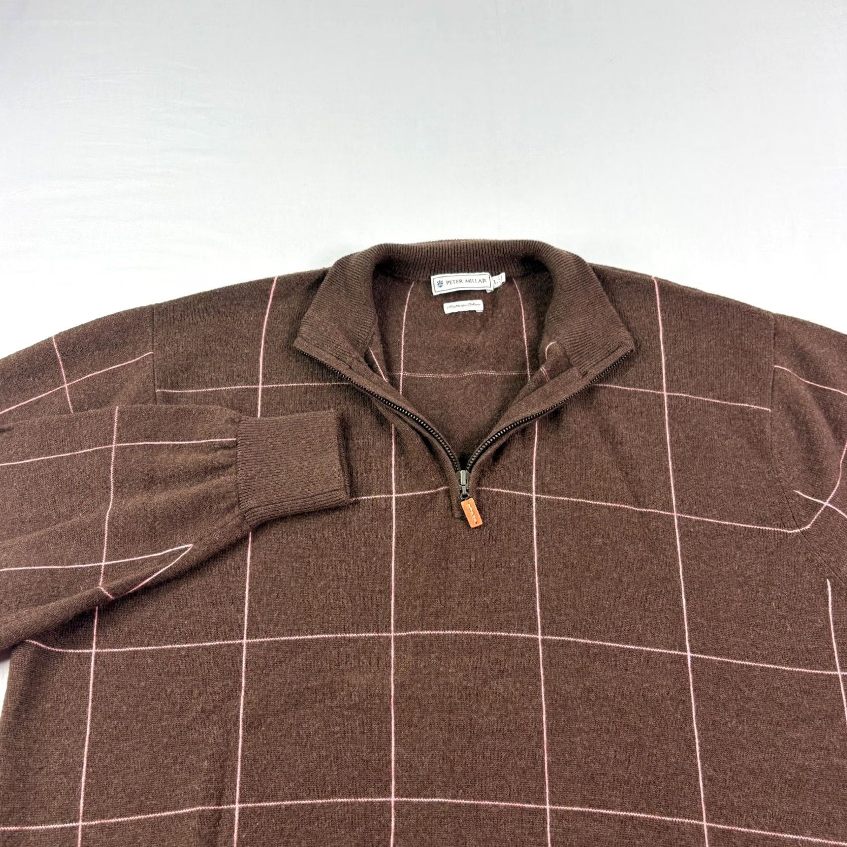 Peter Millar Peter Millar Sweater Men Large Brown 1/4 Zip Pullover Golf Stretch Cashmere Size US L / EU 52-54 / 3 - 2 Thumbnail