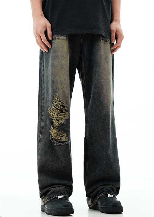 Japanese Brand × Jean American men's high street distressed washed ripped jeans Size US 34 / EU 50 - 4 Thumbnail
