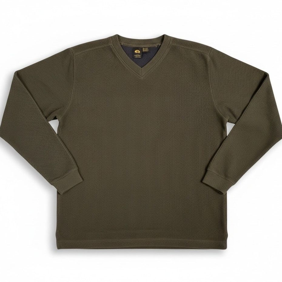 Body Glove Vintage 90s Body Glove Men's L Green Ribbed V-Neck Sweater Size US L / EU 52-54 / 3 - 1 Thumbnail
