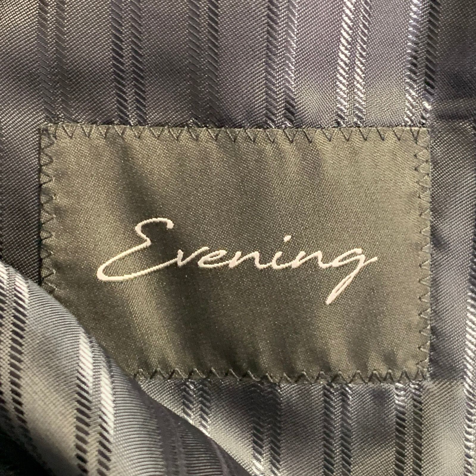 Emporio Armani EMPORIO ARMANI Navy Black Textured Wool Silk Sport Coat Size 40R - 8 Thumbnail