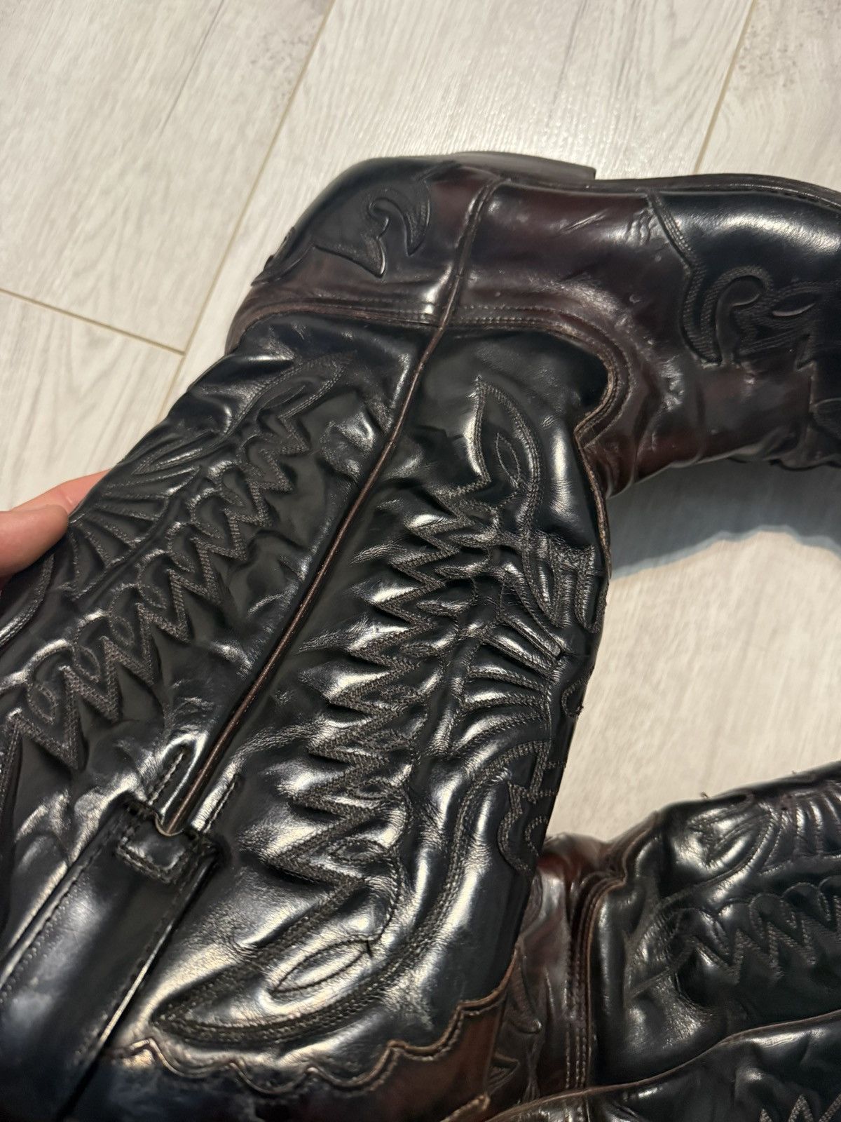 Cowboy Equipment exotic leather cowboy boots western stitched angled heel Size US 10.5 / EU 43-44 - 7 Thumbnail