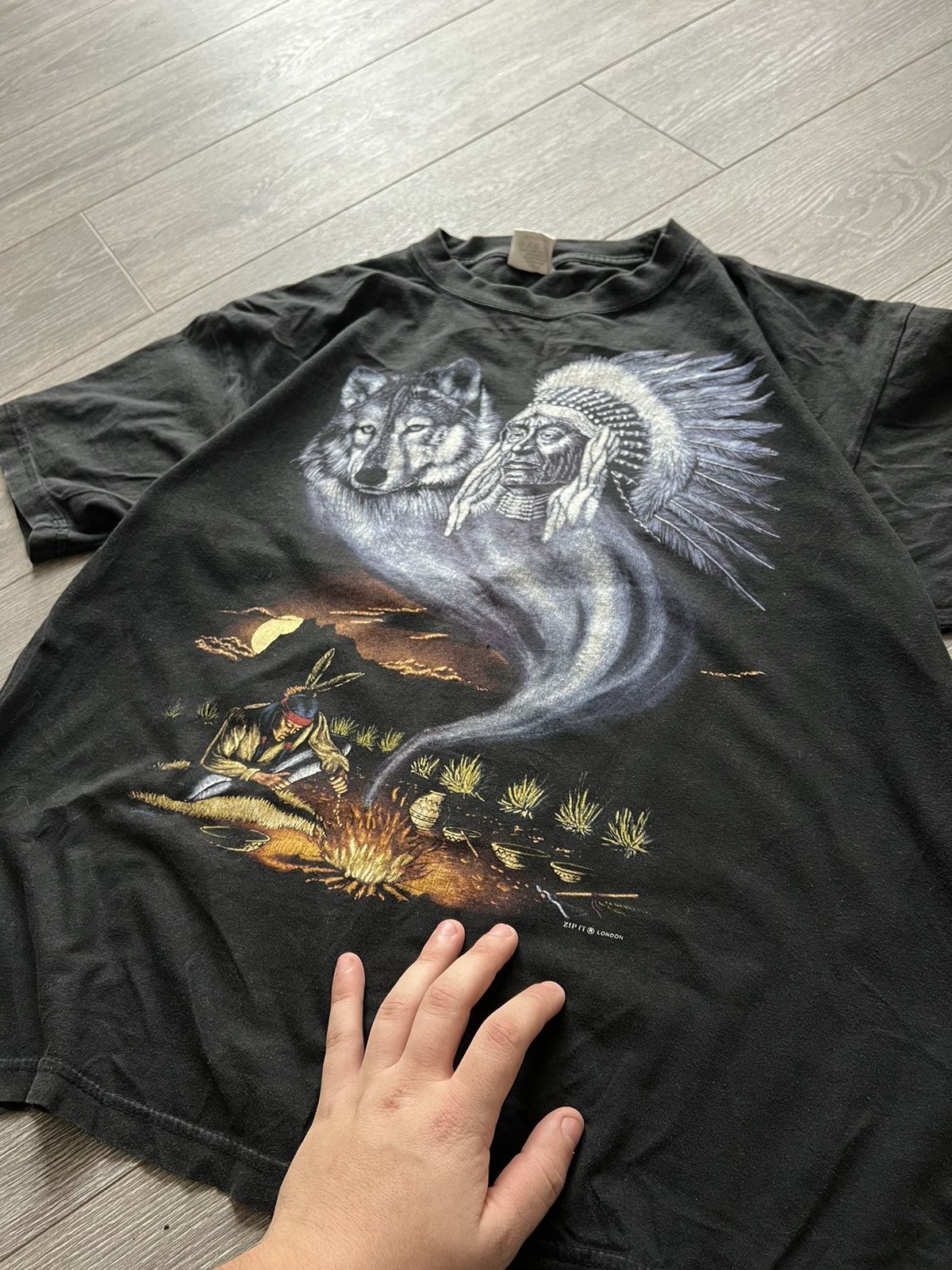 The Mountain × Vintage 90s Vintage Spirit Native T-Shirt Tee Size US L / EU 52-54 / 3 - 5 Thumbnail