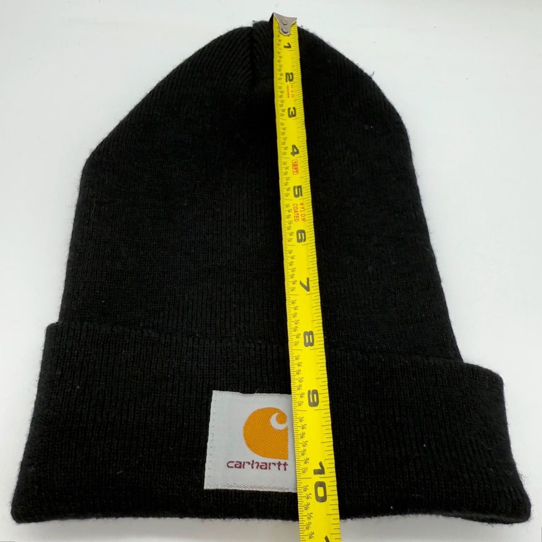 Carhartt Carhartt Mens Knit Beanie Hat Cap One Size Logo Black Stretch Fold Over Size ONE SIZE - 3 Thumbnail