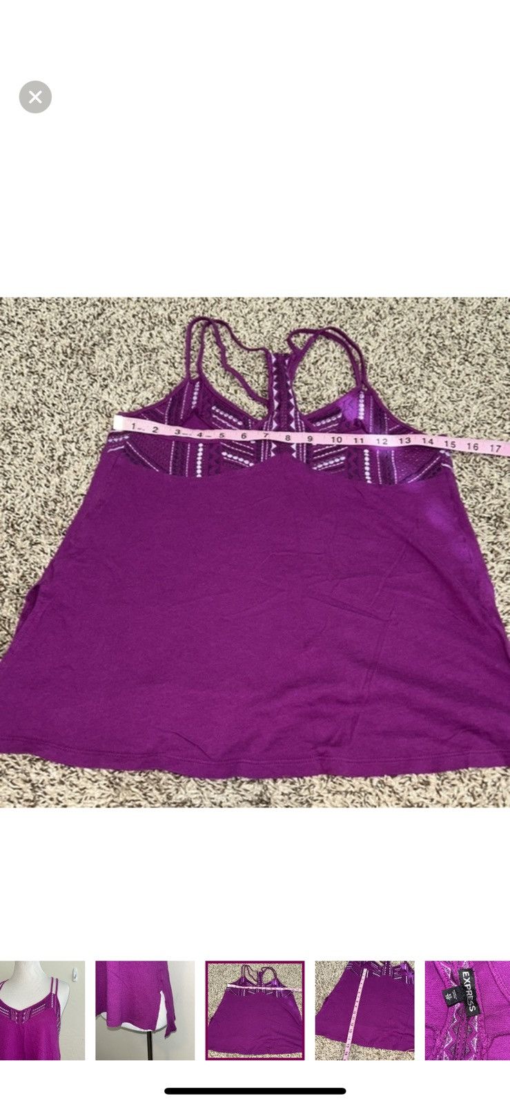 Express Express XS purple embroidered tank top Size XS / US 0-2 / IT 36-38 - 2 Thumbnail