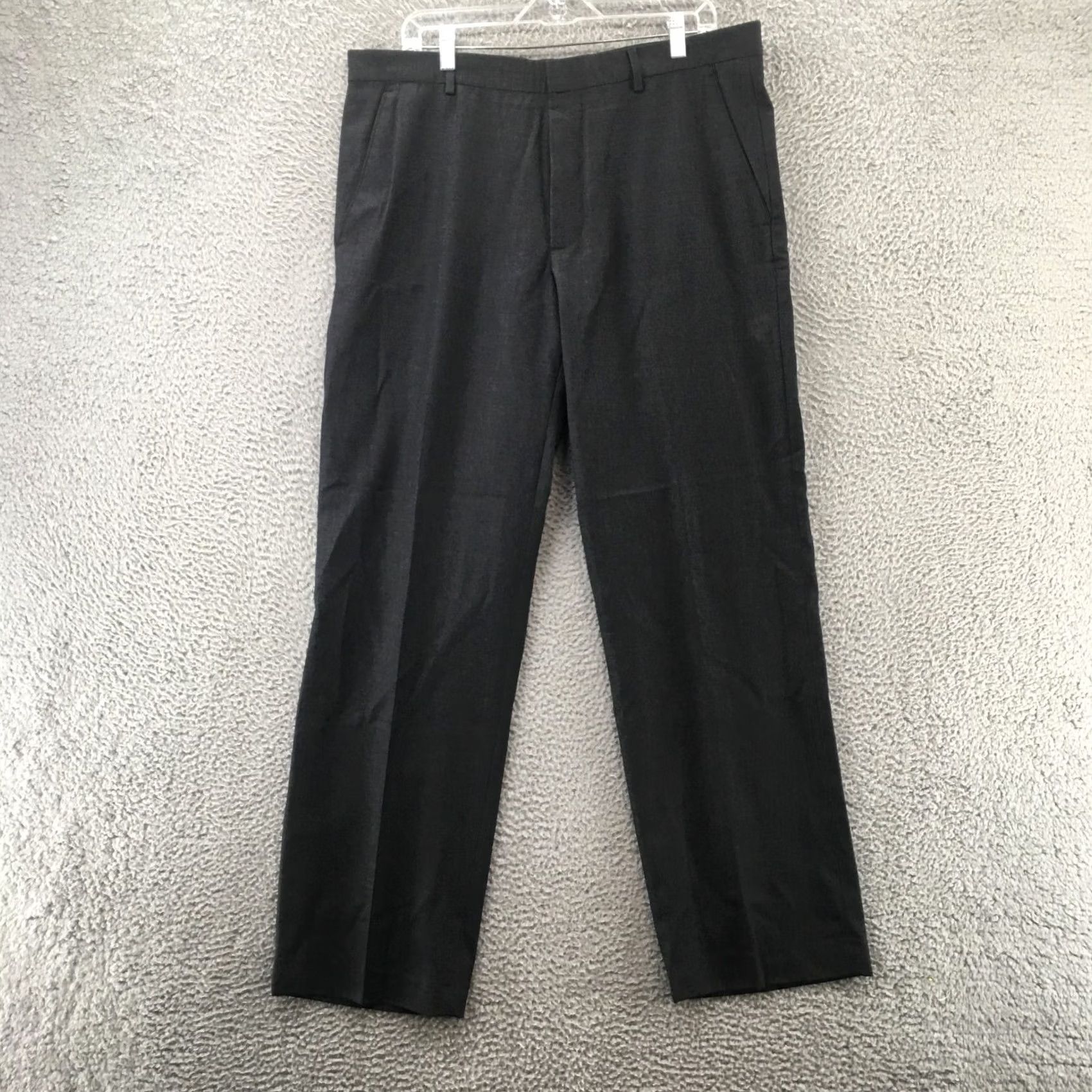 Banana Republic Banana Republic Pants Mens 36 Regular Straight Chino Dress Wool Gray Zip Fly Mid Rise Blackout? Size US 36 / EU 52 - 2 Thumbnail