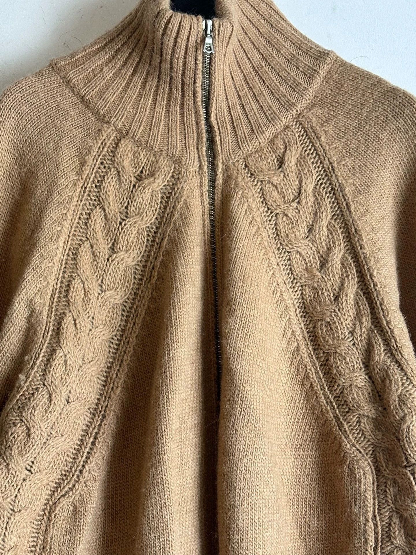 Dries Van Noten Beige Zip-Up Cable Knit Sweater Size L Size US L / EU 52-54 / 3 - 4 Thumbnail