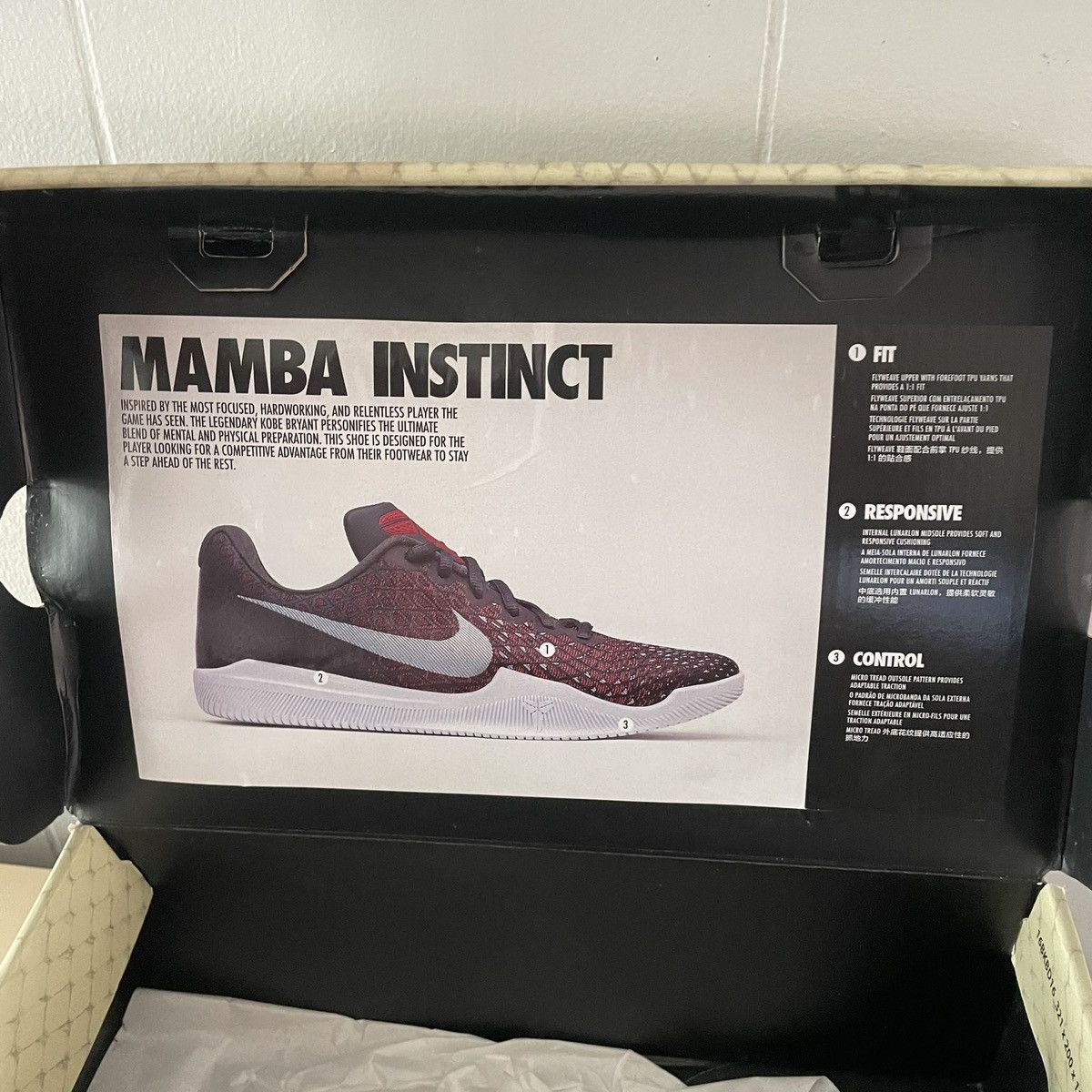 Nike 8.5 Nike Kobe Mamba Instinct Black Red 852473-006 W/ Box Size US 8.5 / EU 41-42 - 10 Thumbnail