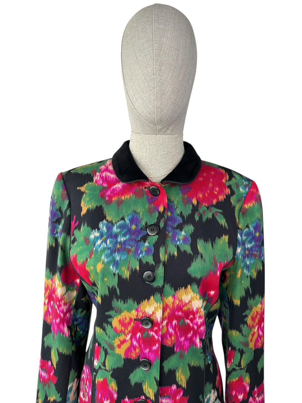 Escada Vintage ESCADA Margaretha Ley Floral Wool Blazer Jacket Size XS / US 0-2 / IT 36-38 - 5 Thumbnail