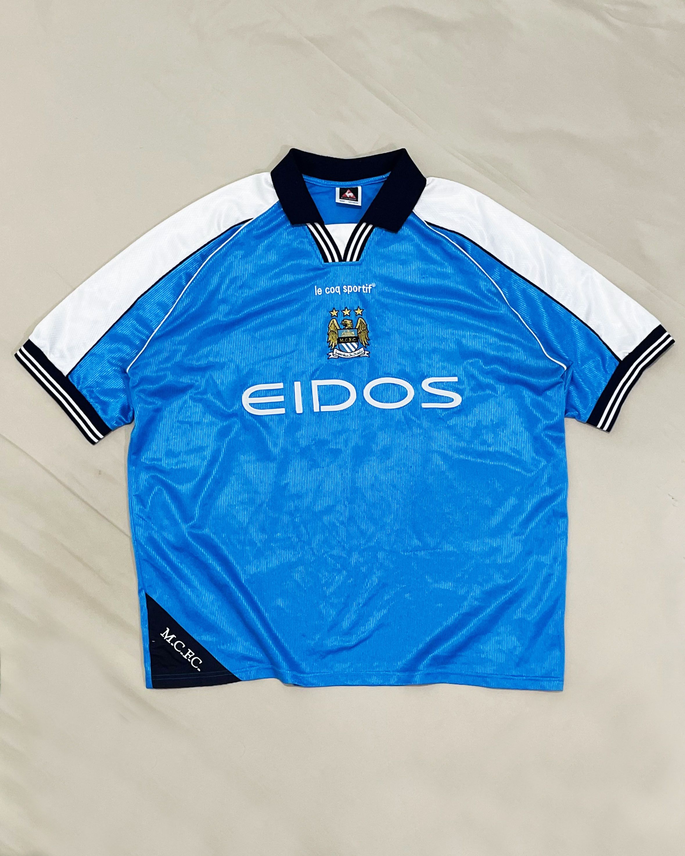 Le Coq Sportif Manchester City Home Kit 1999 2000 2001 Size US XXL / EU 58 / 5 - 1 Thumbnail