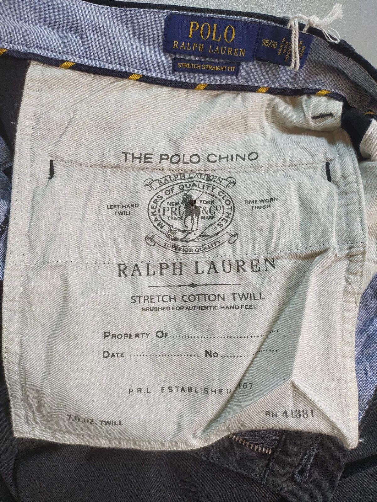 Polo Ralph Lauren Polo Ralph Lauren Stretch Straight Fit Chino Pant T 0052 Size US 35 - 8 Thumbnail