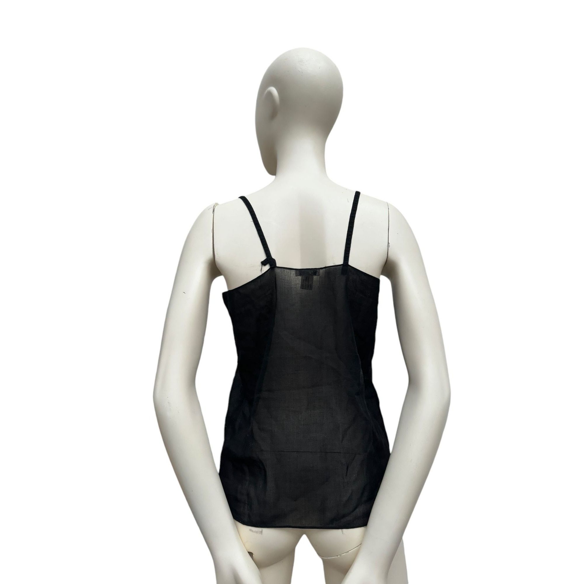 Chanel Vintage Black Sheer Silk Tank Top Size S / US 4 / IT 40 - 4 Thumbnail