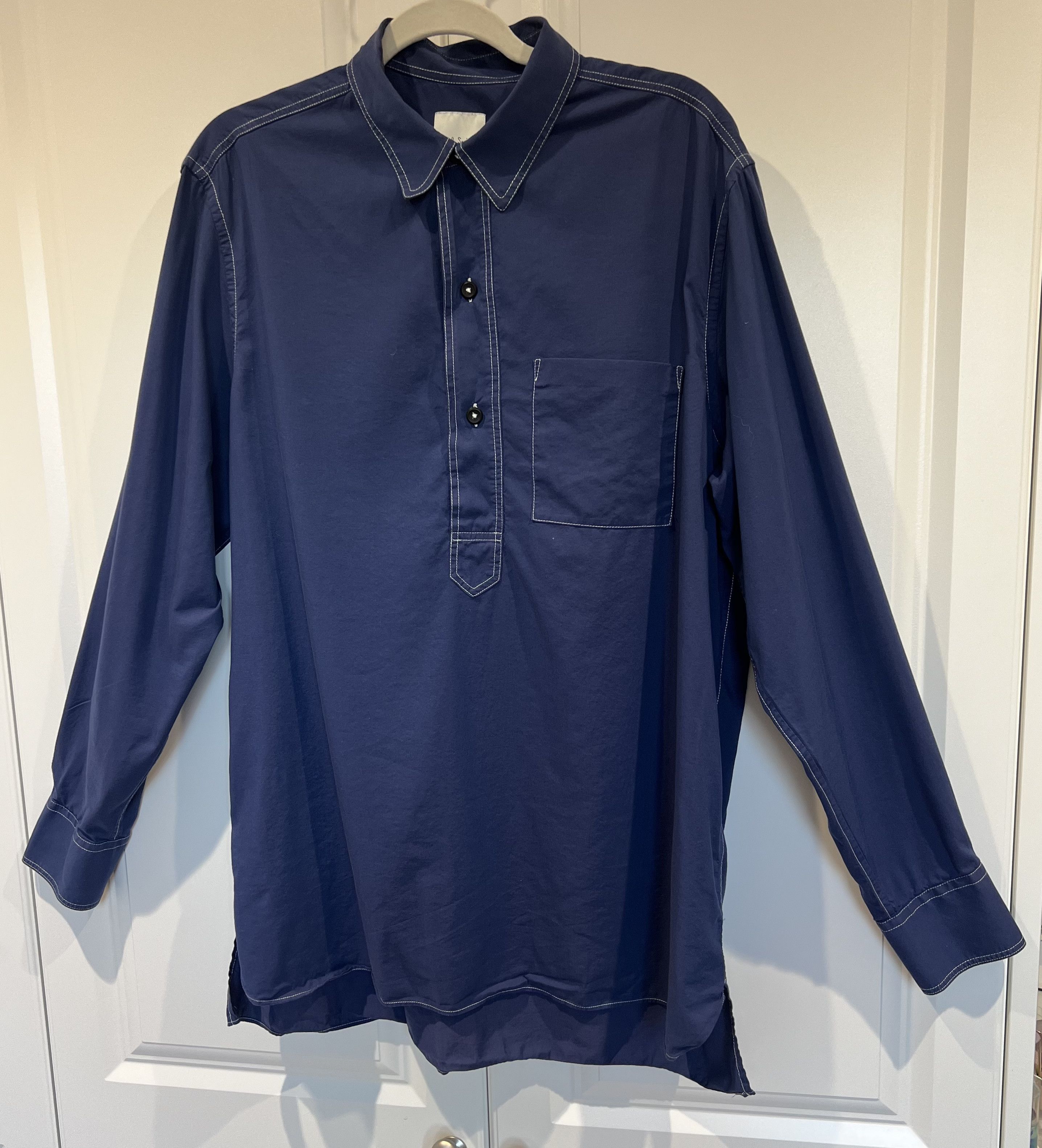 Paul Smith Navy long-sleeve shirt with white contrast stitch Size US M / EU 48-50 / 2 - 1 Thumbnail