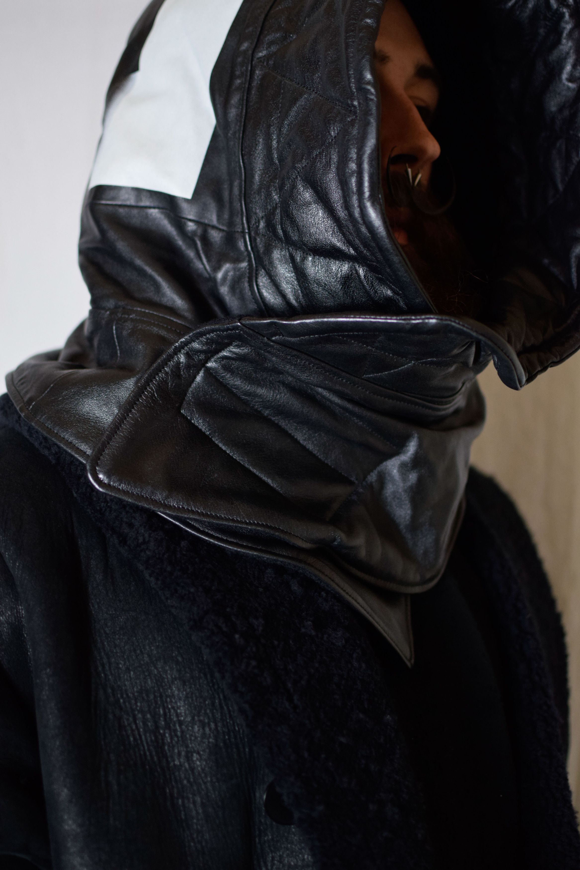 Julius Nilos AW16 Sheep Leather Hood - 560STU2-P Size ONE SIZE - 8 Thumbnail