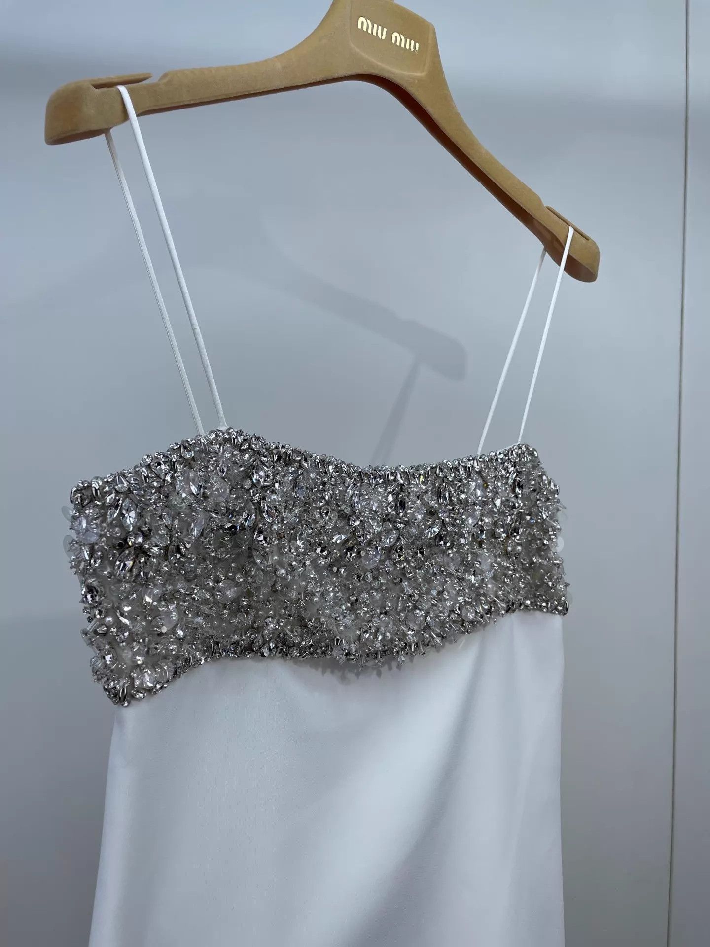Miu Miu MIU MIU Women's Crystal-Embellished Cami Dress Size S / US 4 / IT 40 - 3 Thumbnail
