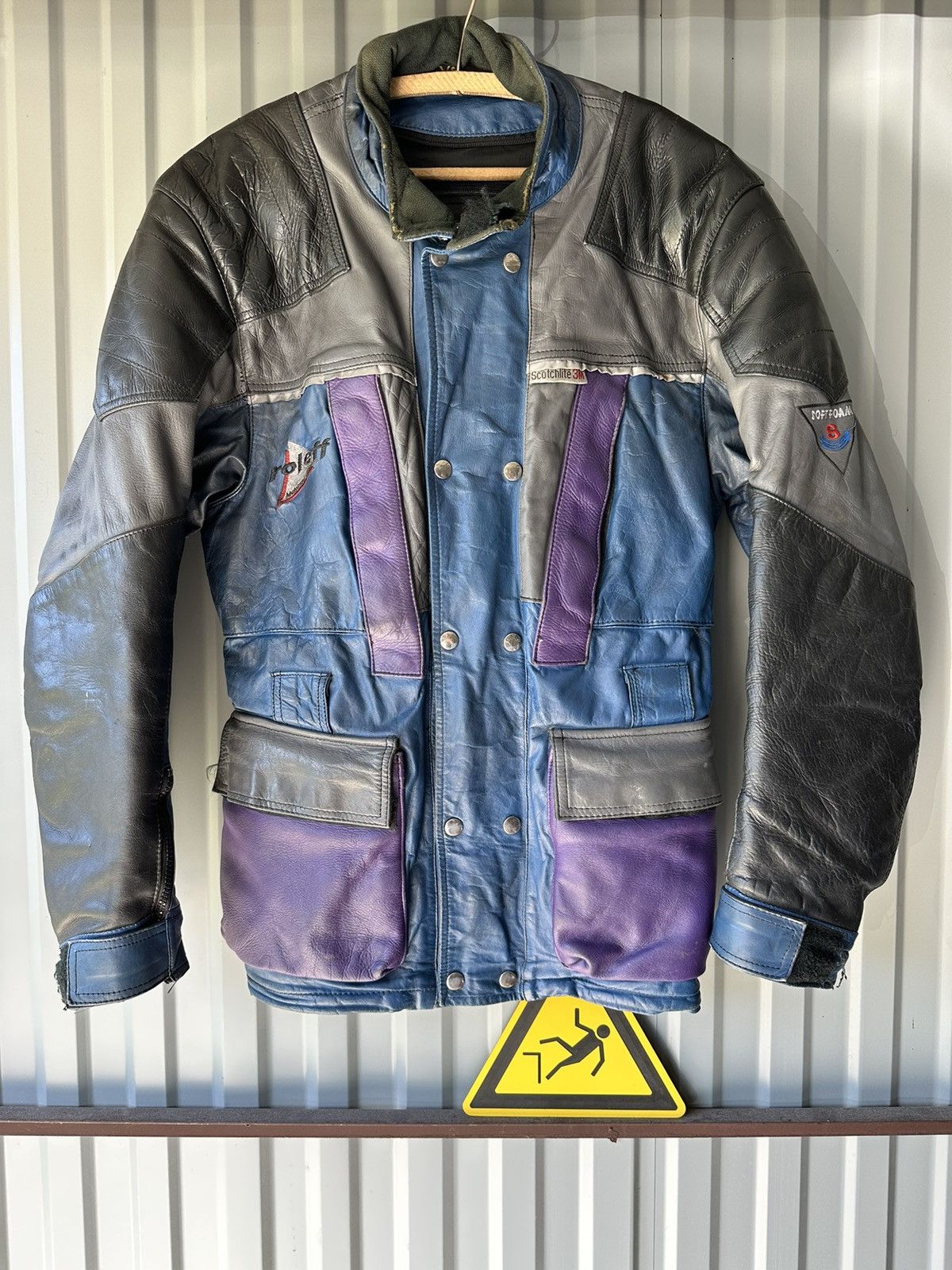 image of Leather Jacket x Racing Vintage Genuine Leather High Quality Racing Jacket Hype, Men's (Size Small)