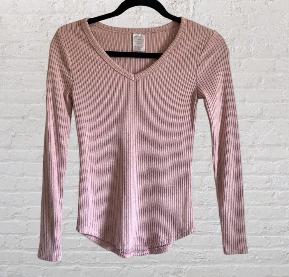 Other PINK LONG SLEEVE PLUNGING V NECK TOP Size S / US 4 / IT 40 - 1 Thumbnail
