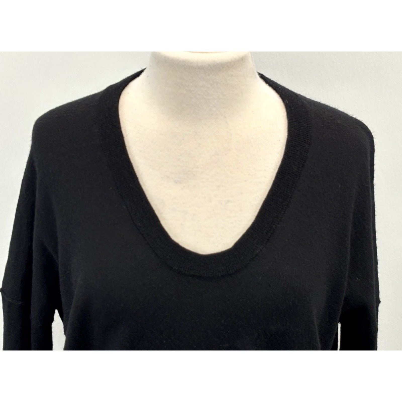 Zadig & Voltaire VINTAGE Zadig & Voltaire Womens Large CICI Star Elbow Merino Wool Sweater Black HI LOW Size L / US 10 / IT 46 - 5 Thumbnail