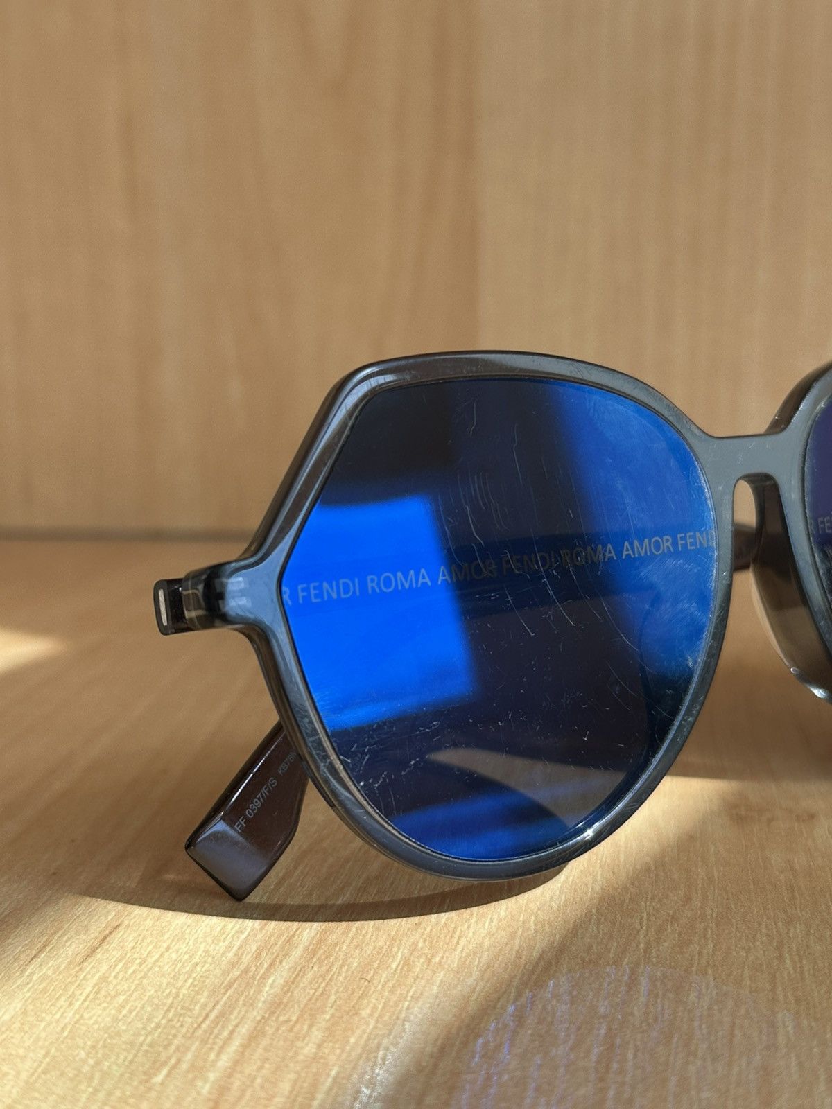 Fendi Fendi Roma Amor Sunglasses Blue Designer Sunglasses Size ONE SIZE - 9 Thumbnail