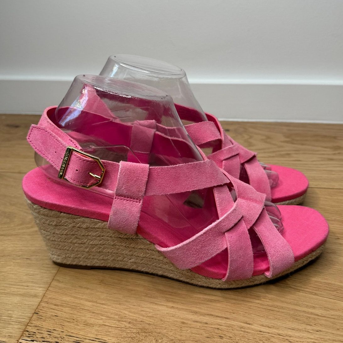 Cole Haan NEW Cole Haan Pink Wedge Suede Espadrille Strap Sandal Size US 9.5 / IT 39.5 - 4 Thumbnail