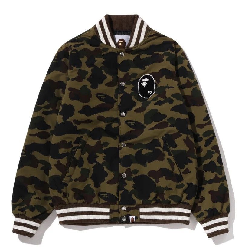 Bape Bape Camo Varsity Jacket Size ONE SIZE - 1 Thumbnail
