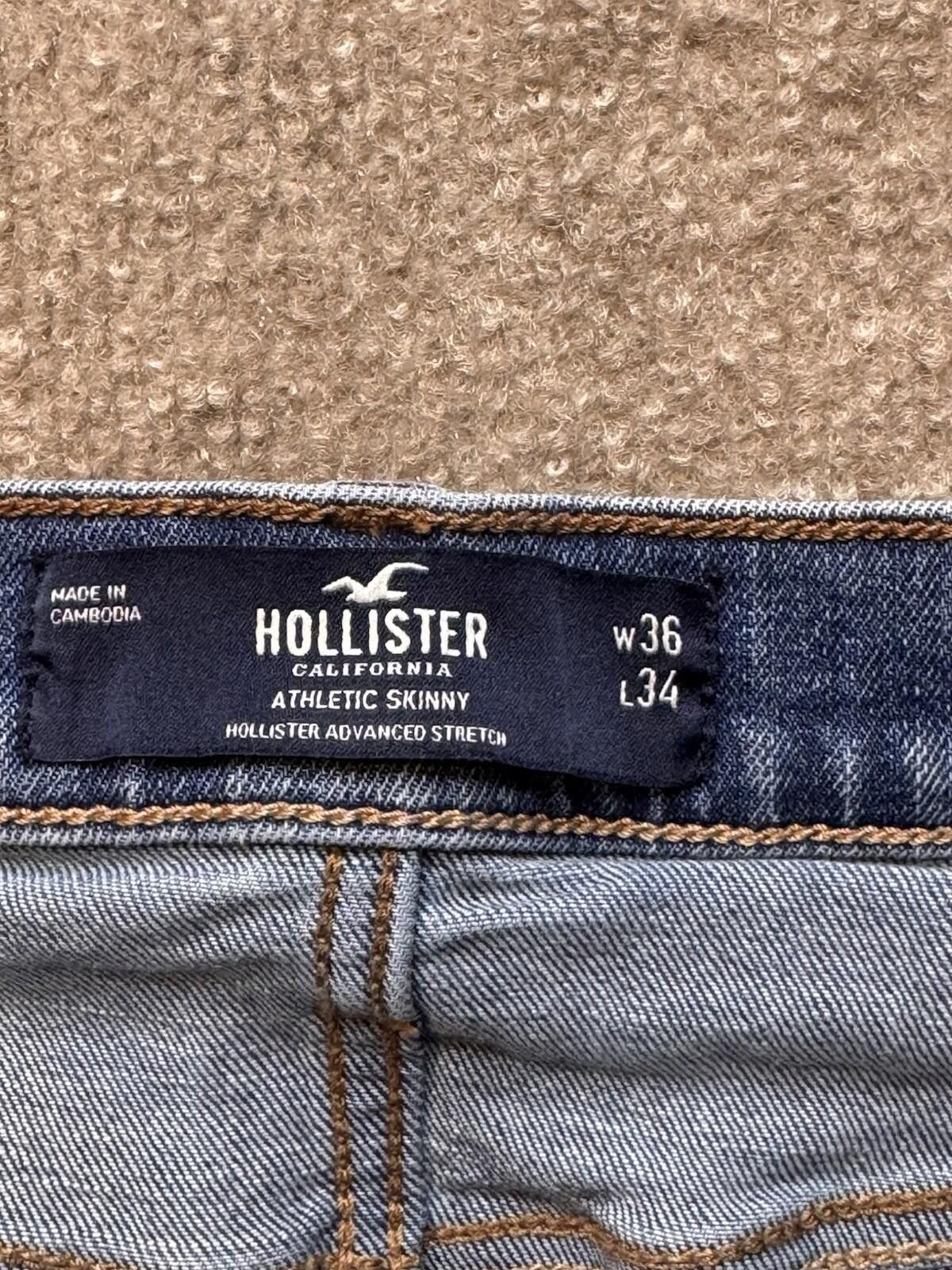 Hollister Hollister Men's W36 x L34 Blue Jeans Athletic Skinny [720] Size US 36 / EU 52 - 4 Thumbnail