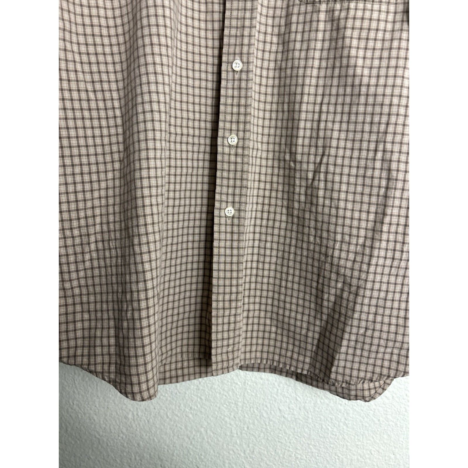 Eddie Bauer Eddie Bauer Mens Large Tall Beige Plaid Checkered Button-Up Shirt Size US L / EU 52-54 / 3 - 6 Thumbnail
