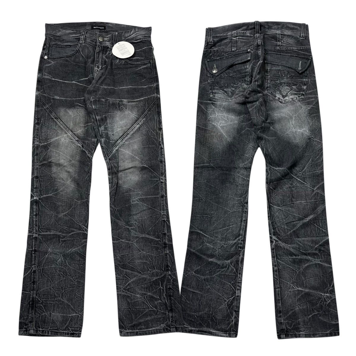 Flared🔥Avail Avantgarde Scratches Artistik 3D Effect Denim
