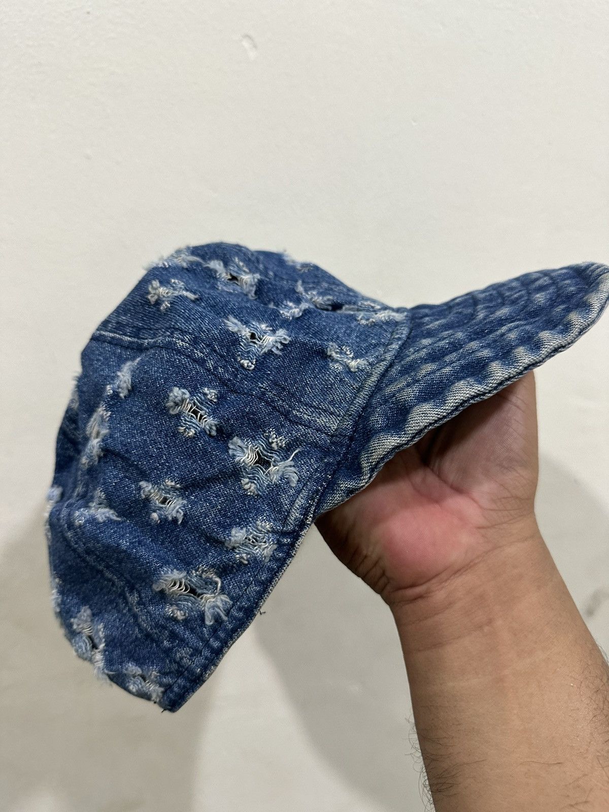 Vintage Distress Denim Hat Size ONE SIZE - 3 Thumbnail