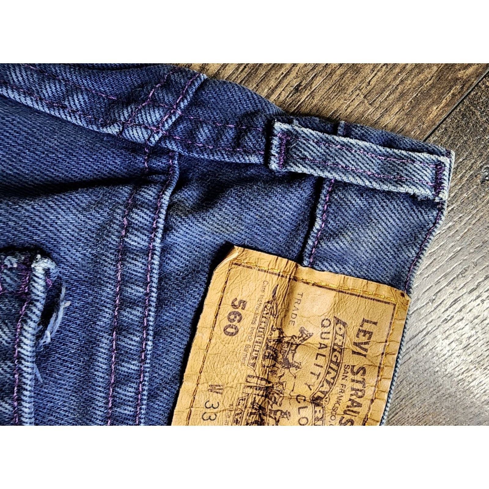 Levi's VINTAGE Levi's 560 Jeans Denim 33X30 Medium Blue Regular UNISEX Adults 90s Grunge USA Orange Tab Jeans Size US 33 - 3 Thumbnail