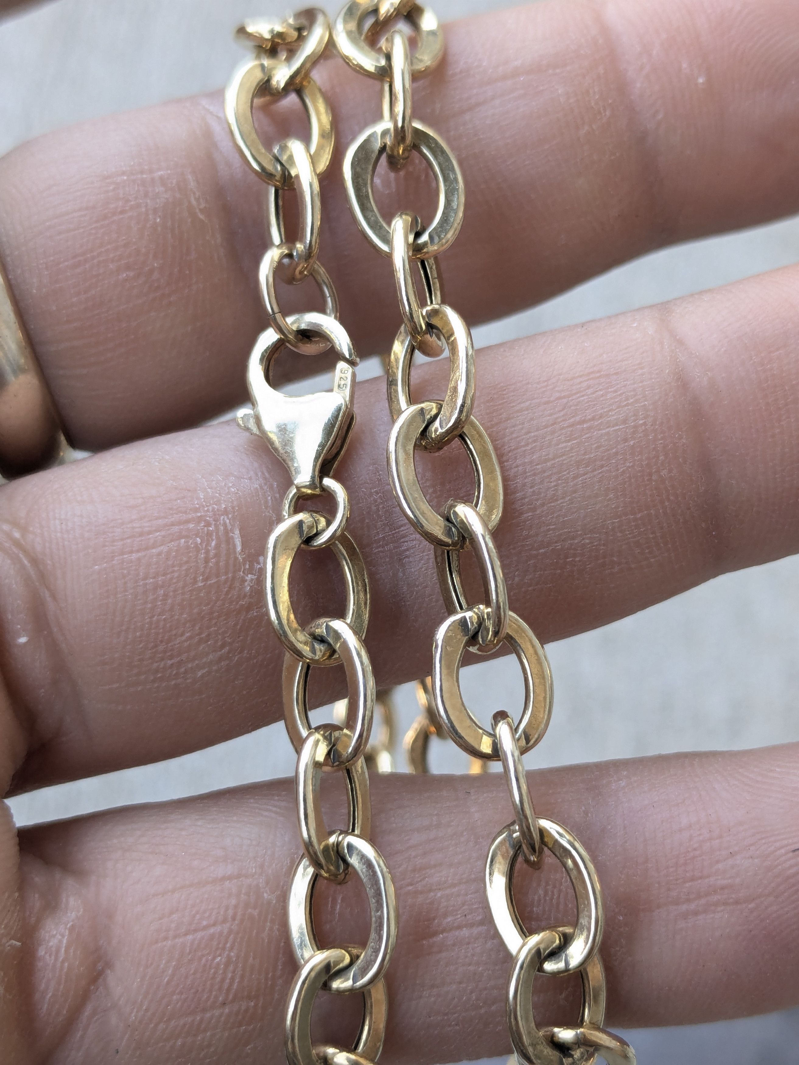 Sterling Silver Vintage Sterling Silver Necklace Choker Gold Plated Vermeil Size ONE SIZE - 10 Thumbnail