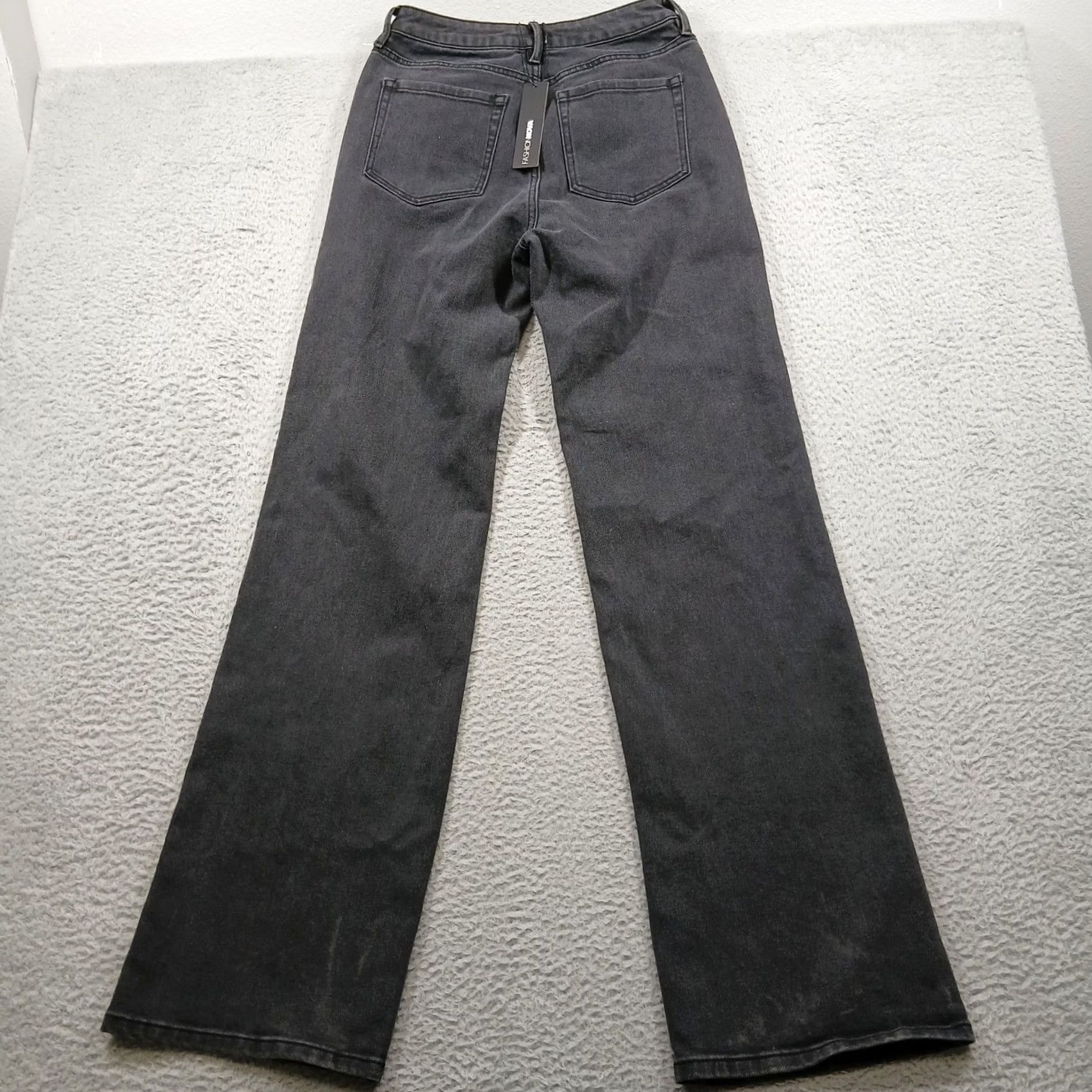 Fashion Nova Fashion Nova Tall Bonafide Basic Straight Leg Jeans 7 High Rise NWT Black Wash Denim 36" Inseam Womens Jeans Size 28" / US 6 / IT 42 - 3 Thumbnail