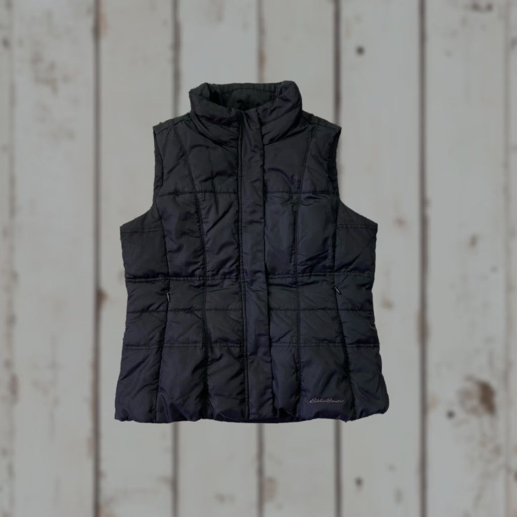Eddie Bauer VINTAGE Eddie Bauer Puffer Vest Womens Medium Black Full Zip Down Quilted Zipper Pockets 90s Style Regular Vest Size M / US 6-8 / IT 42-44 - 1 Thumbnail
