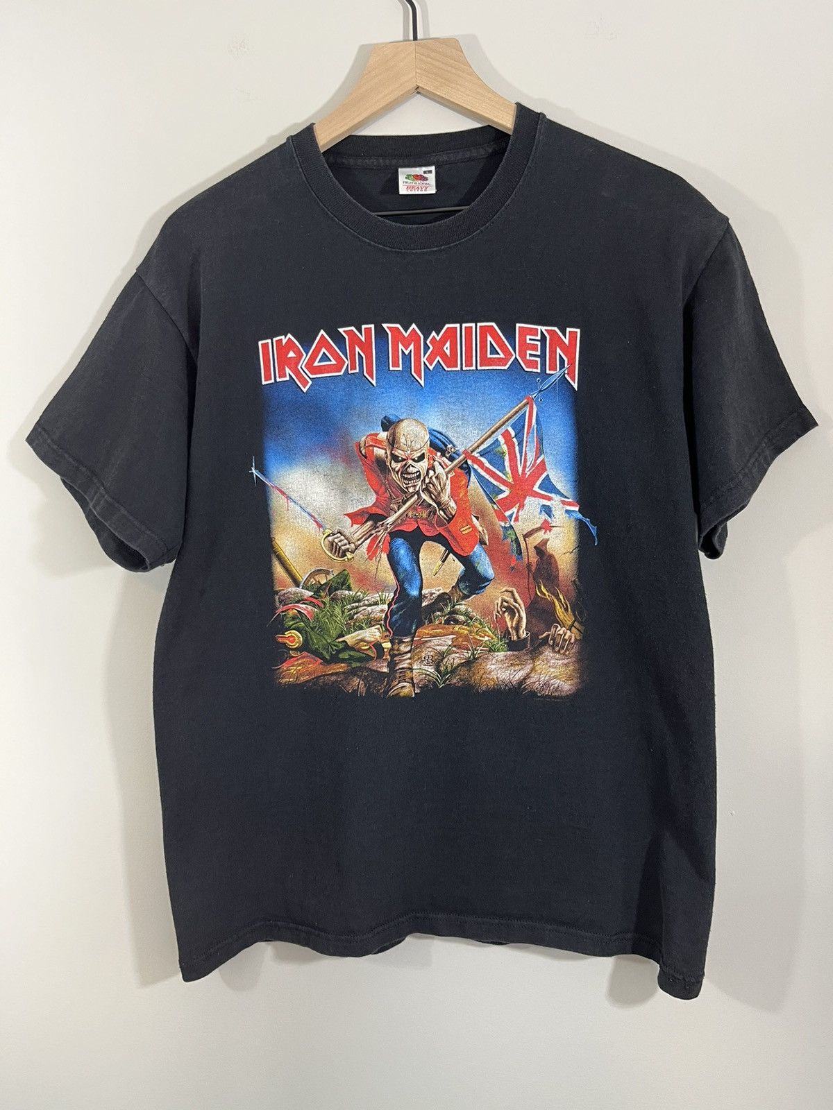 Band Tees Iron Maiden 2000s Faded Union Jack British Flag Band Tee Size US L / EU 52-54 / 3 - 1 Thumbnail