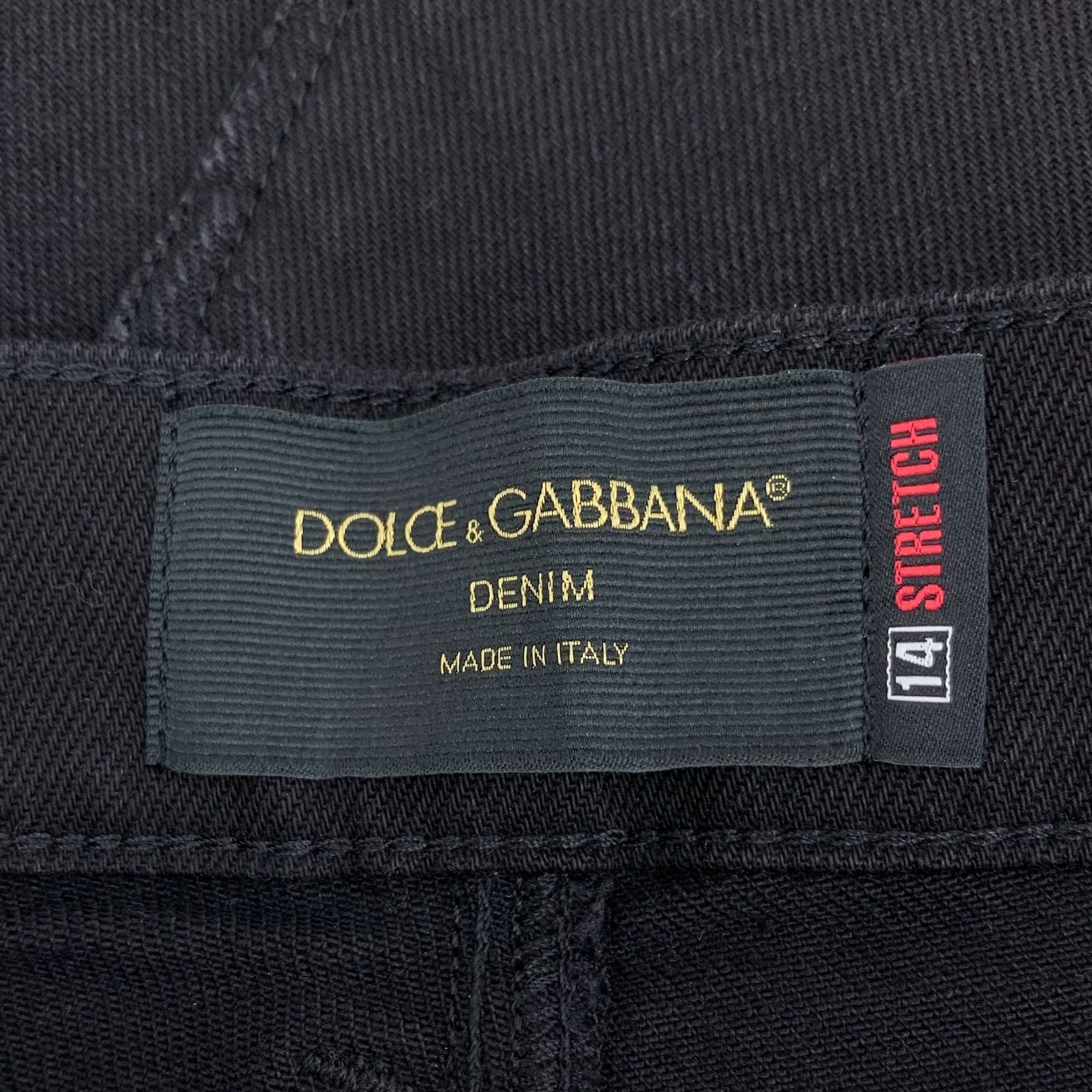 Dolce & Gabbana Dolce & Gabbana Black Denim Slim-Fit Stretch Jeans Size 44 M Size US 44 / EU 60 - 3 Thumbnail