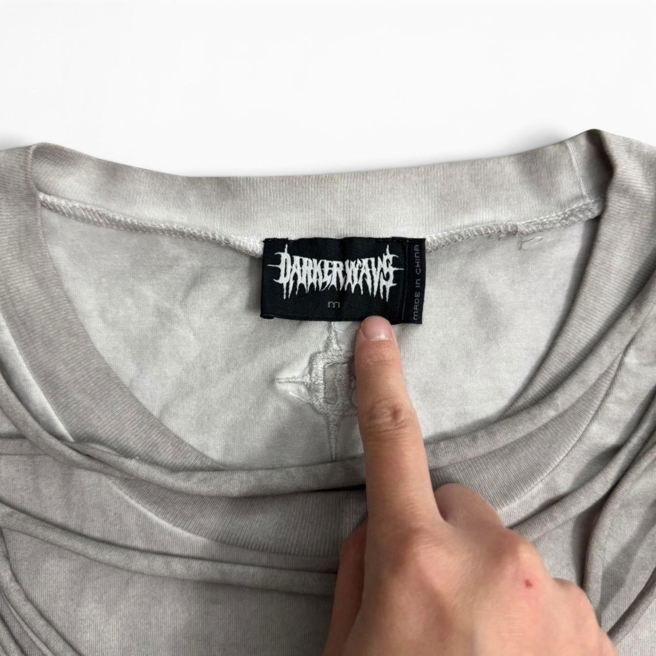 Dolls Kill Darker Wavs Echo Unisex Grey Distressed Layered T-Shirt Size M / US 6-8 / IT 42-44 - 8 Thumbnail