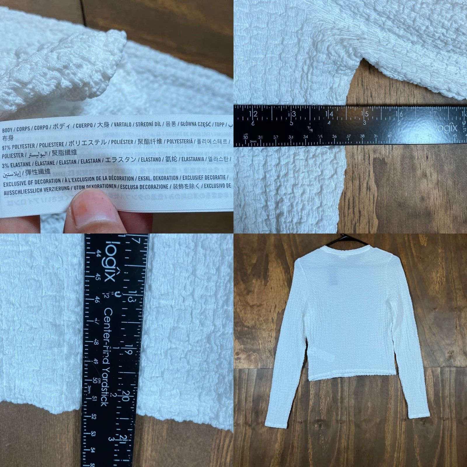 Abercrombie & Fitch Abercrombie & Fitch Womens Shirt White Fitted Textured Sheer Stretch Medium Size M / US 6-8 / IT 42-44 - 8 Thumbnail