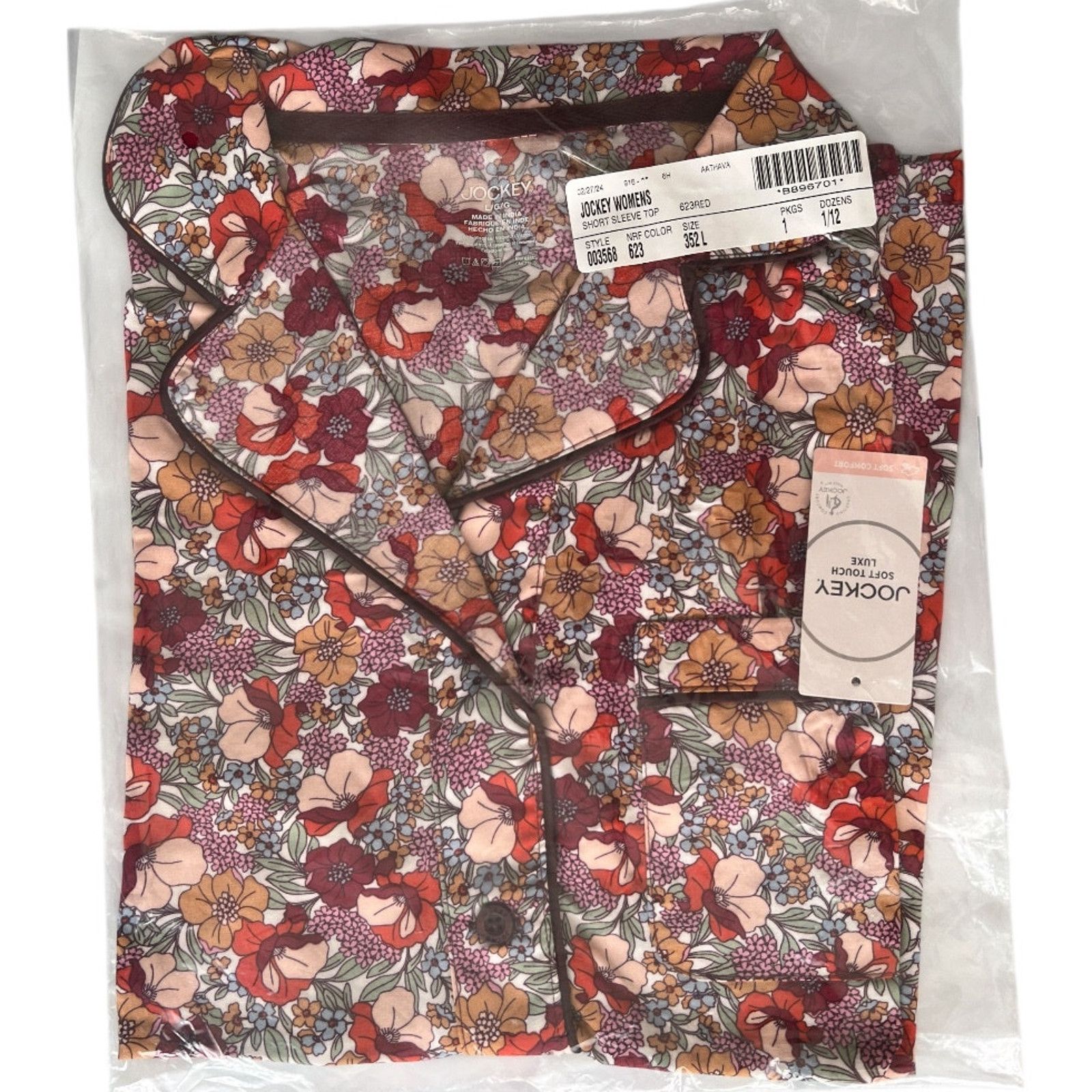 Jockey Lot 3 Jockey Multicolor Floral Soft Touch Luxe Pajama Top, L Size ONE SIZE - 14 Thumbnail
