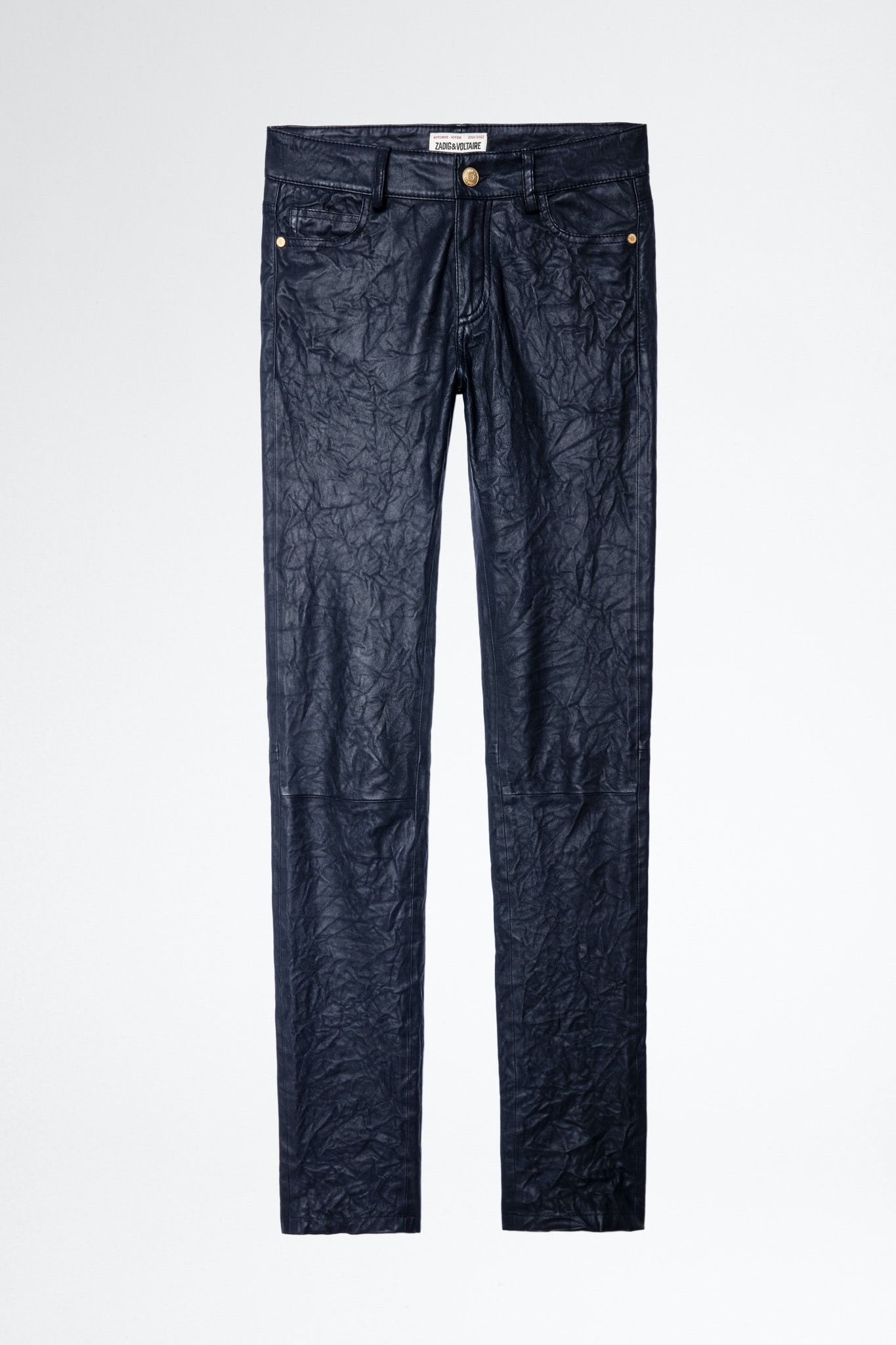 Zadig & Voltaire ZADIG VOLTAIRE Crinkled Wrinkled Phlame Leather Pants Size 34" / US 12 / IT 48 - 2 Thumbnail