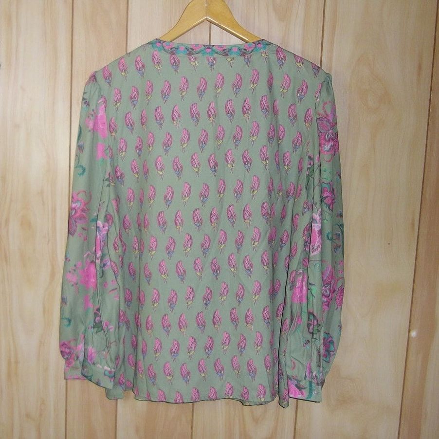Other Green Floral Button-Down Loose Fitting Long Sleeve Top M Size M / US 6-8 / IT 42-44 - 2 Thumbnail