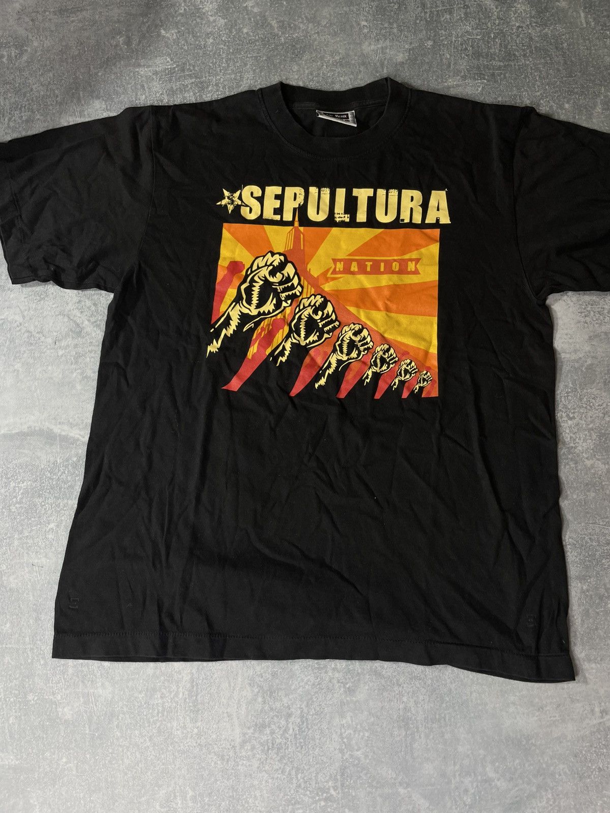 Band Tees Vintage The Rox Sepultura nation big lgoo tee t-shirt Size US L / EU 52-54 / 3 - 5 Thumbnail