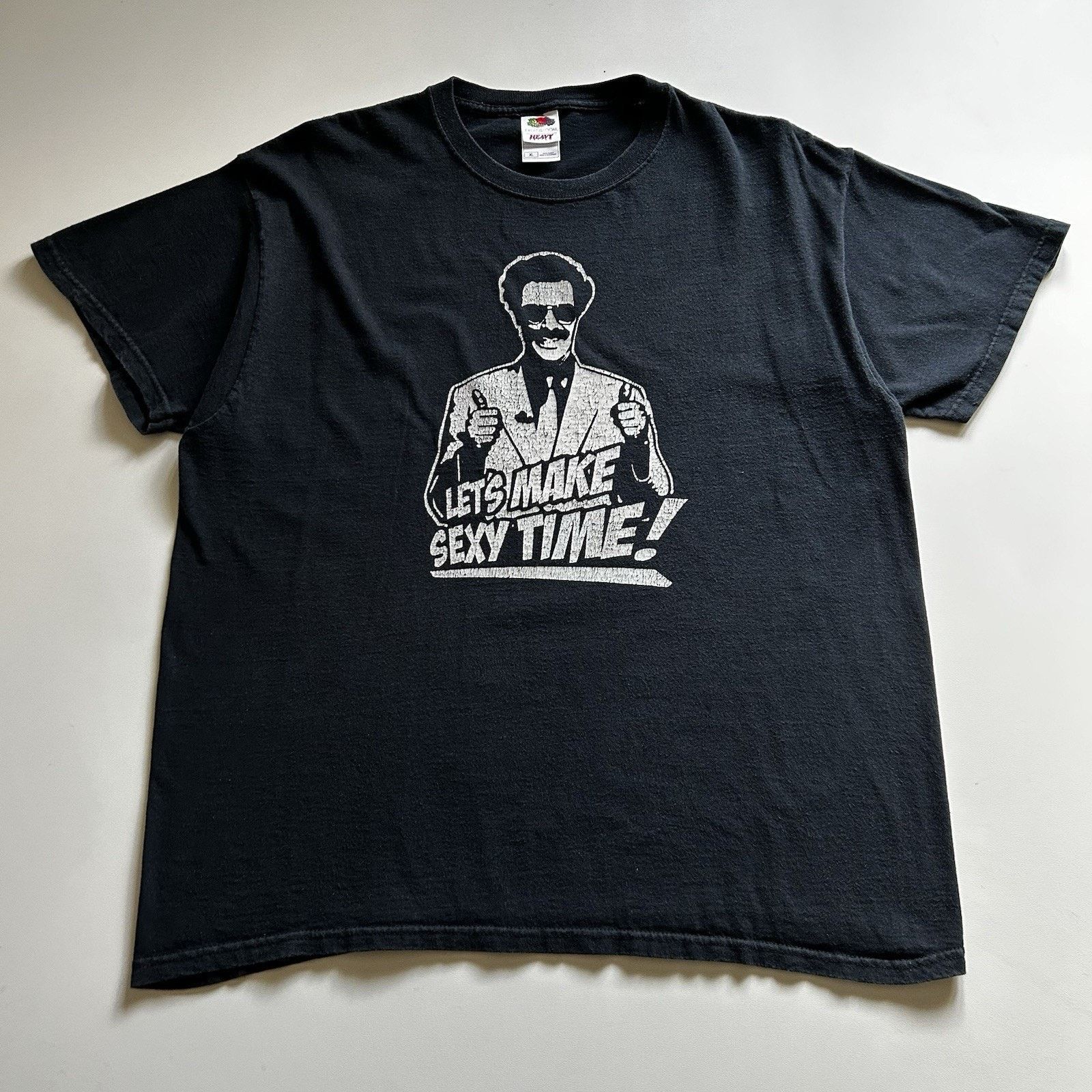 Fruit Of The Loom Vintage Borat Movie Promo T-Shirt XL Faded Black Y2K Promo Size US XL / EU 56 / 4 - 1 Thumbnail