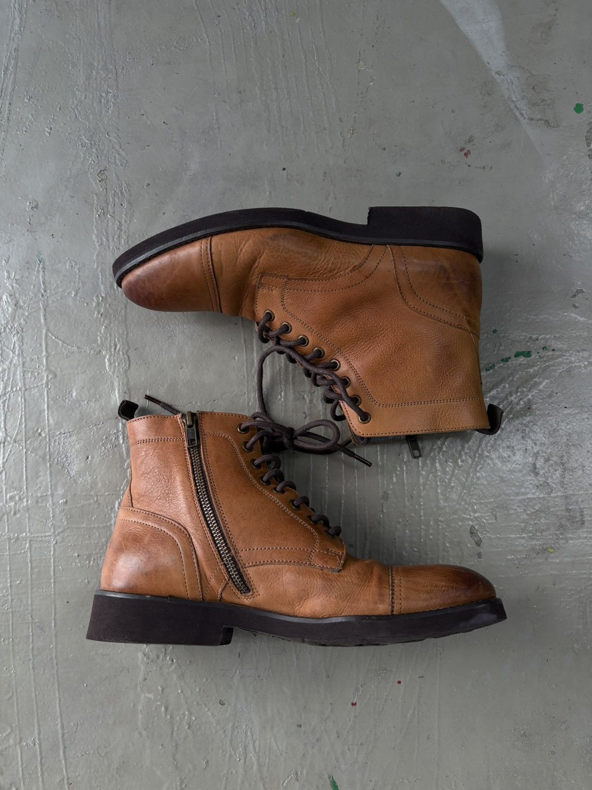 Alfredo Bannister Alfredo Bannister Patina Brown Leather Boots Size US 8 / EU 41 - 1 Thumbnail