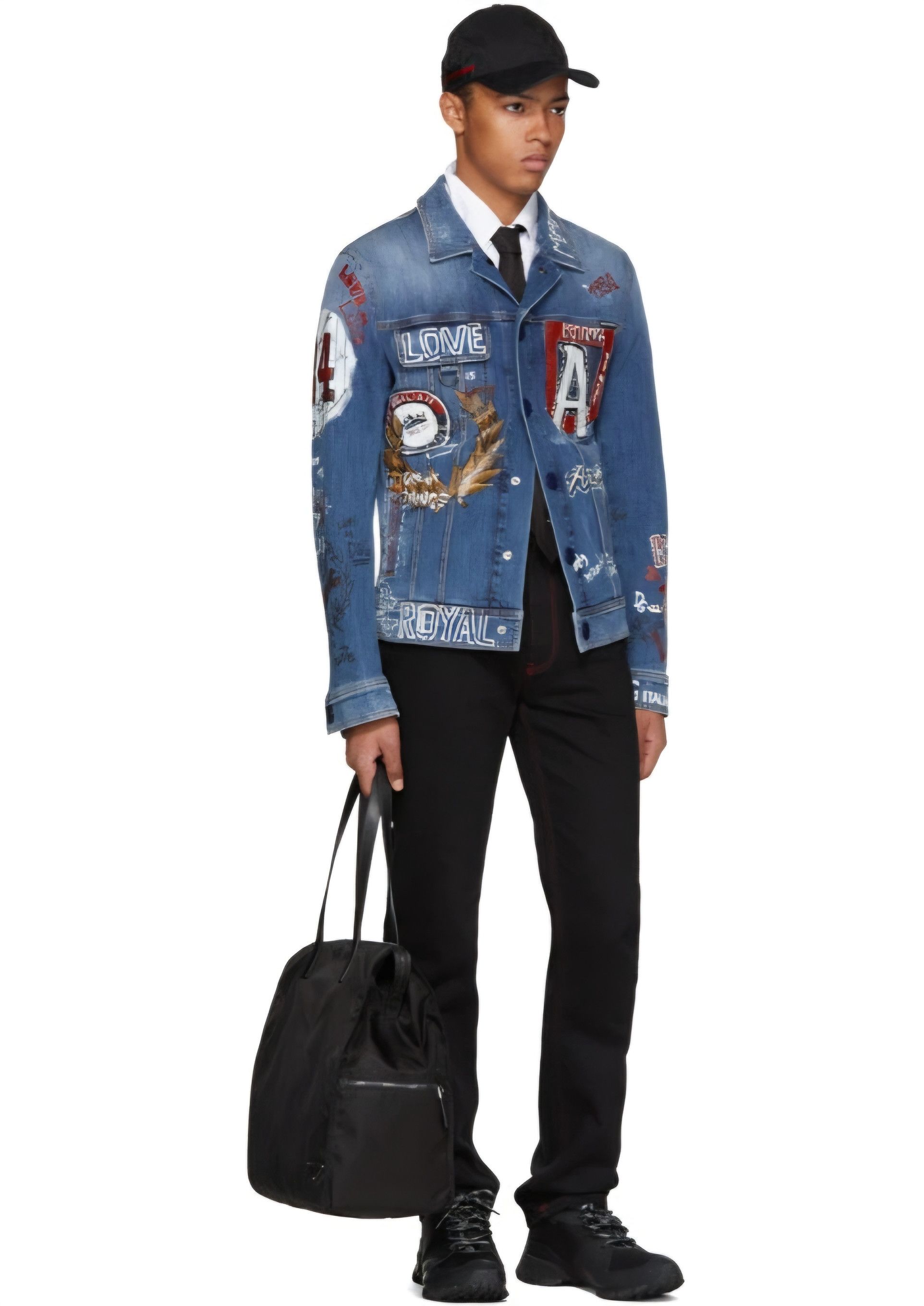 Dolce & Gabbana Dolce And Gabbana Blue Denim Drawing Jacket 48 Size!!! Size US M / EU 48-50 / 2 - 1 Thumbnail