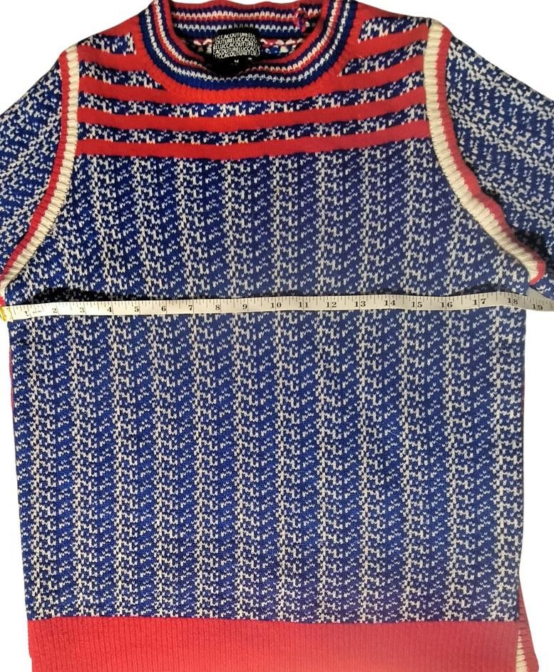 Designer Vintage Lucca Couture Women's Blue Knit Sweater Size M Size M / US 6-8 / IT 42-44 - 12 Thumbnail