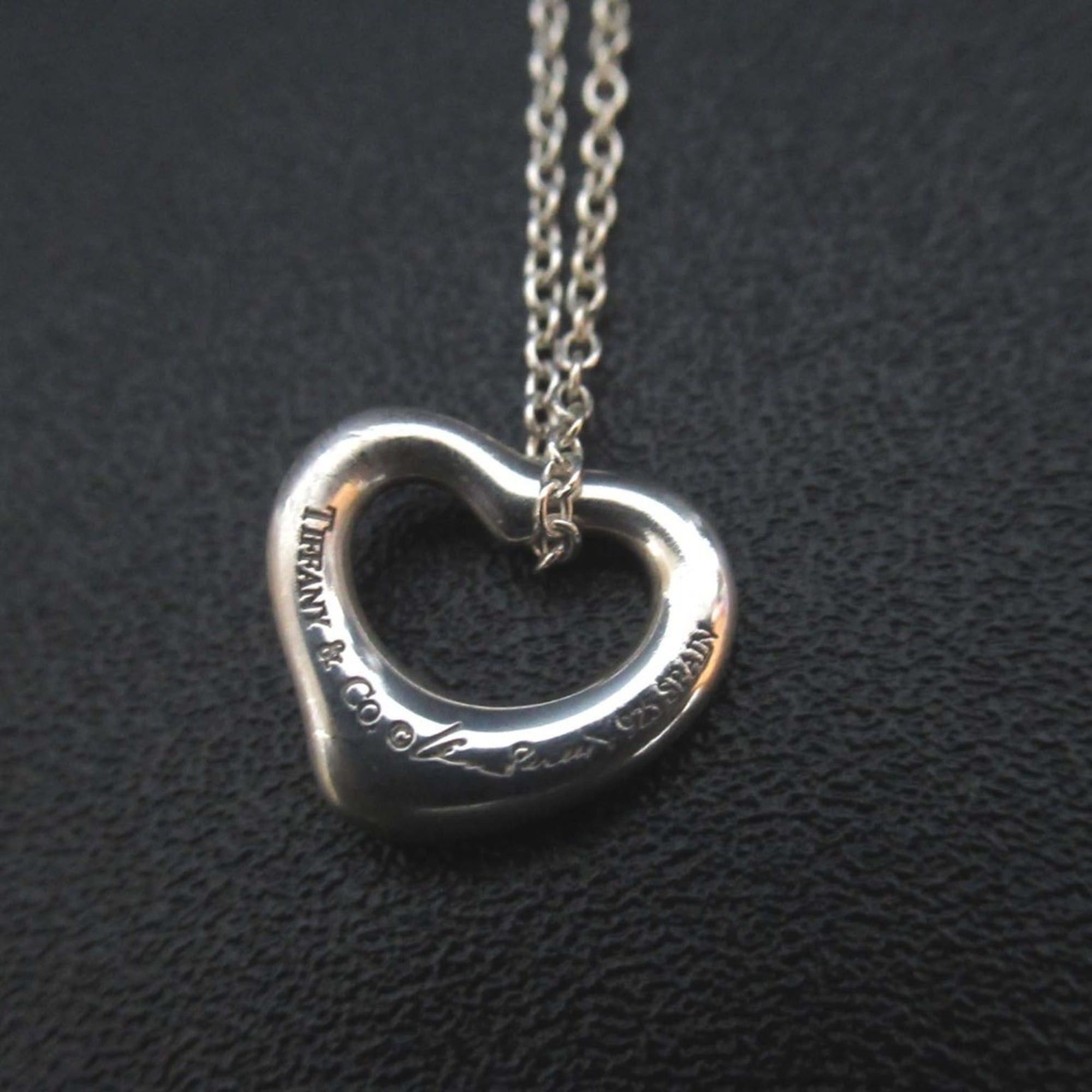 Tiffany & Co. Tiffany & Co. Elsa Peretti Open Heart Mini Necklace Pendant in 925 SV Silver for Women Size ONE SIZE - 1 Thumbnail