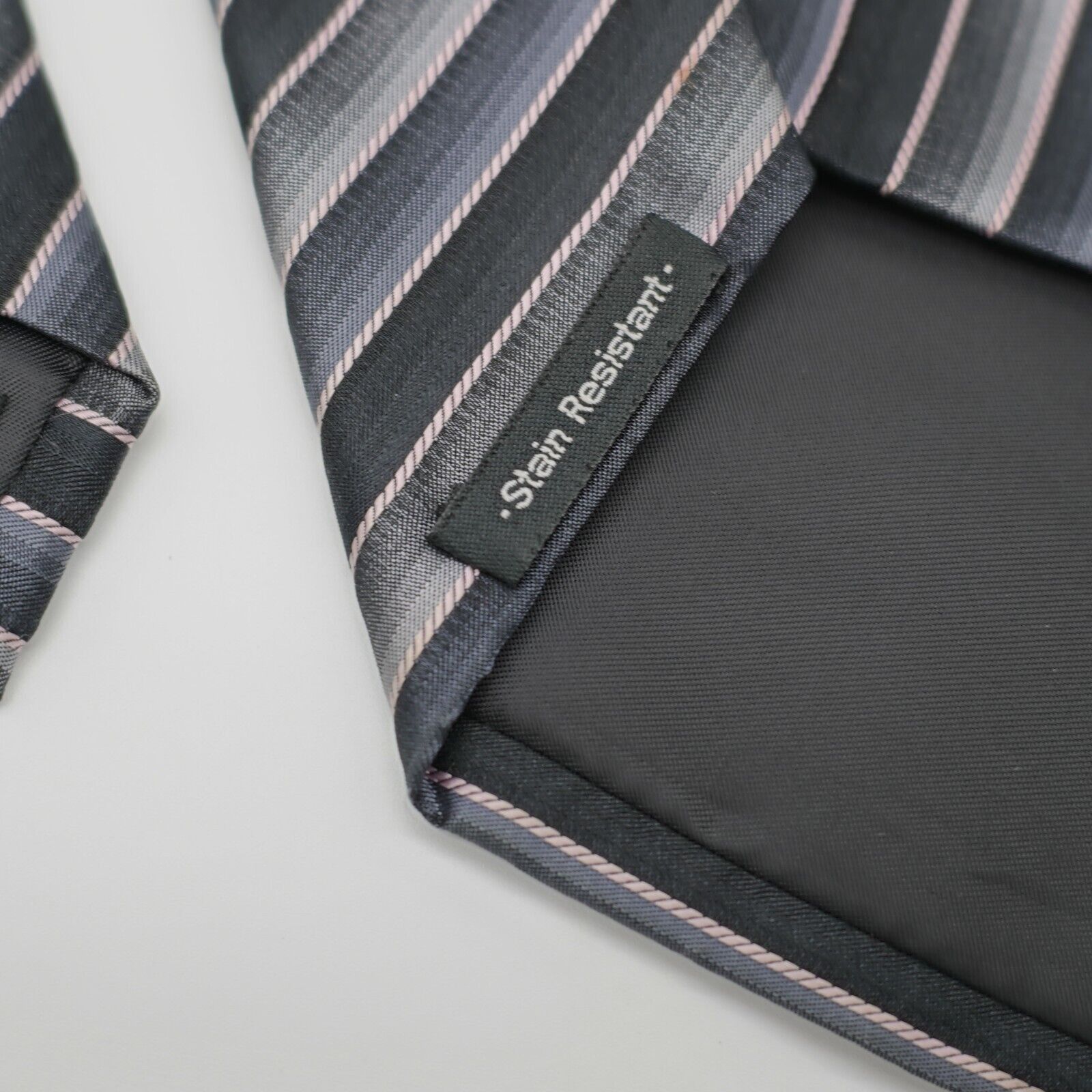 Van Heusen Van Heusen Gray Pink Woven Striped Wide Silk Tie Size ONE SIZE - 5 Thumbnail