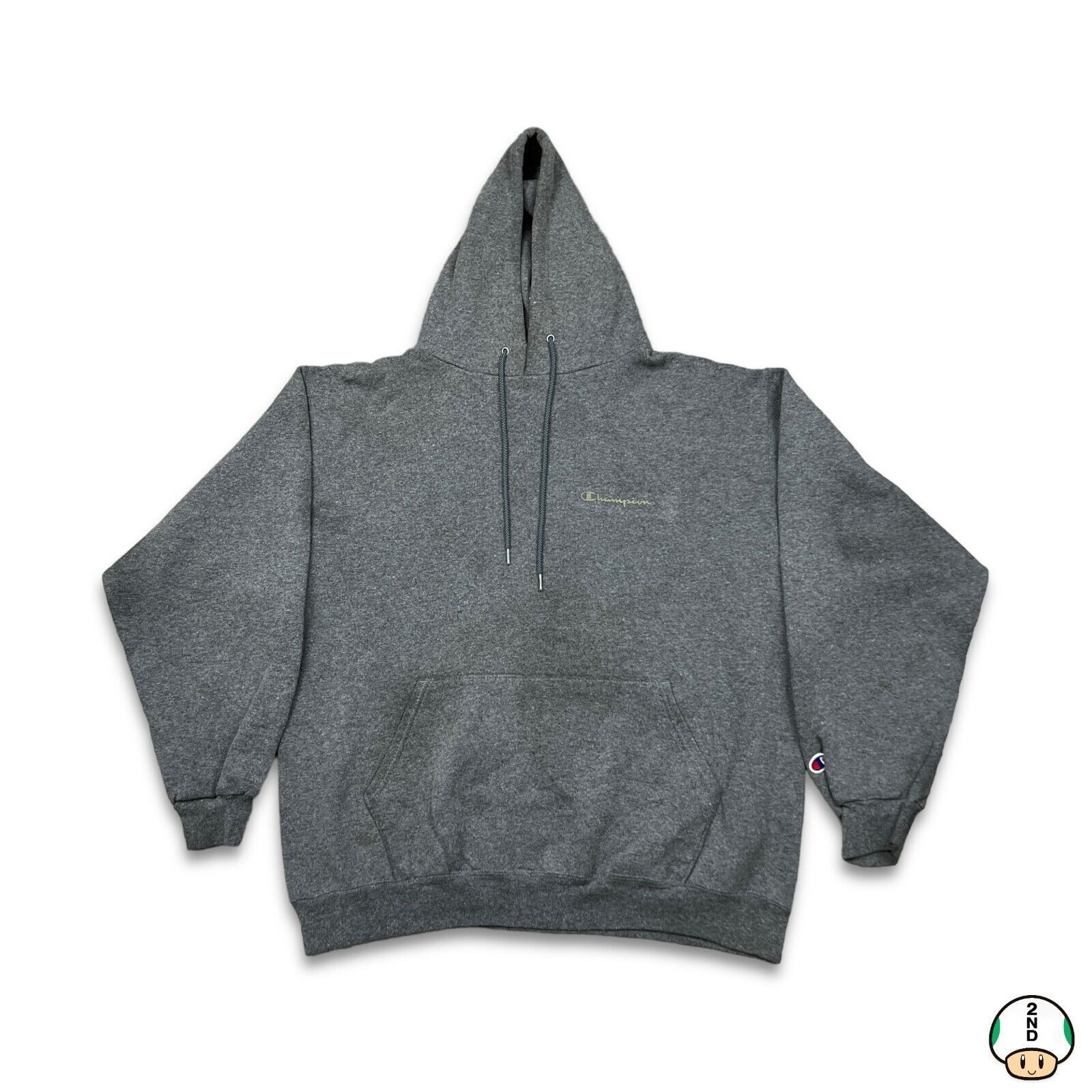 Champion × Vintage Champion Hoodie Medium Script Pullover Hooded Sweatshirt Size US M / EU 48-50 / 2 - 1 Thumbnail