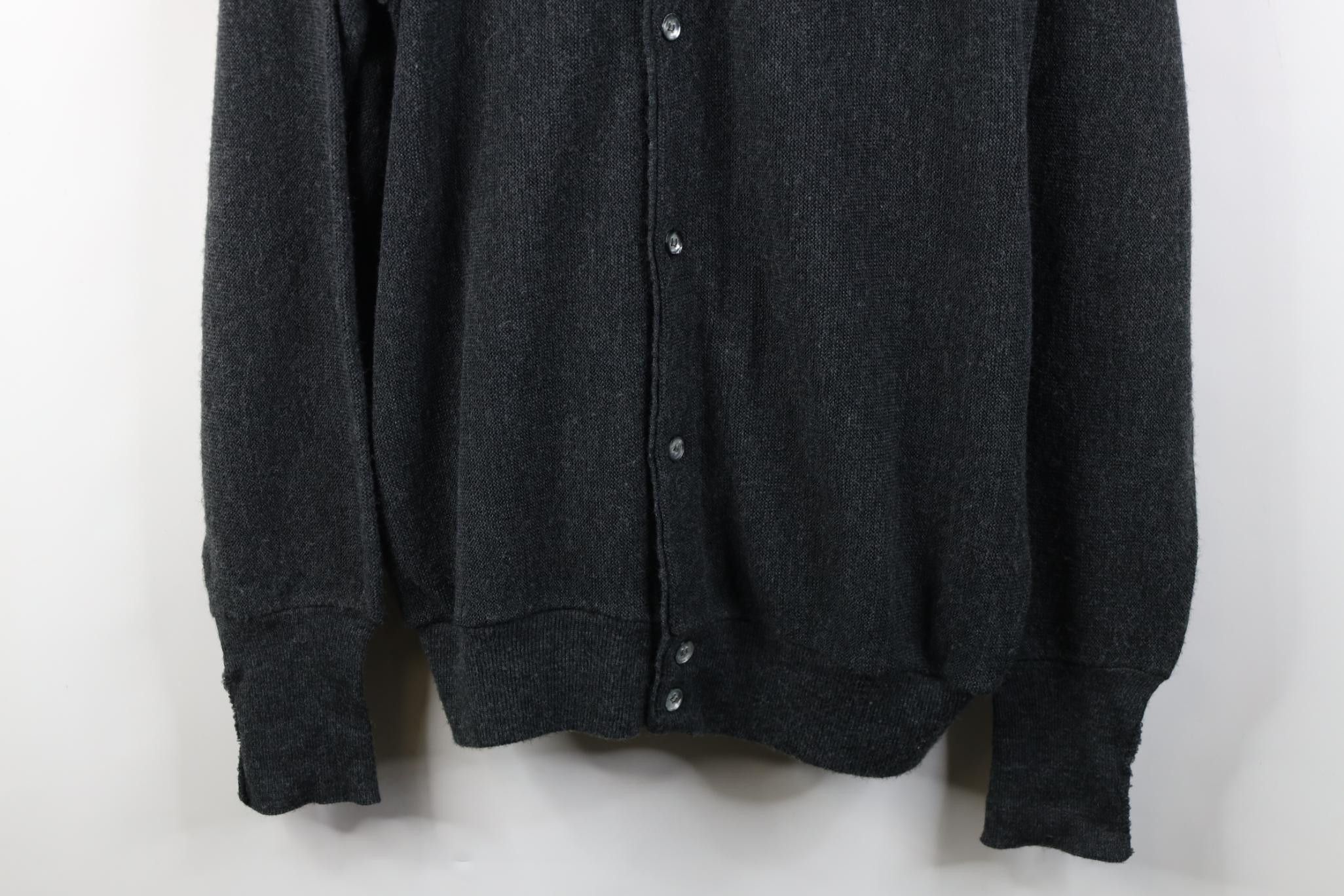 Izod Vintage 80s Izod Lacoste Knit Cardigan Sweater Dark Gray USA Size US XL / EU 56 / 4 - 3 Thumbnail